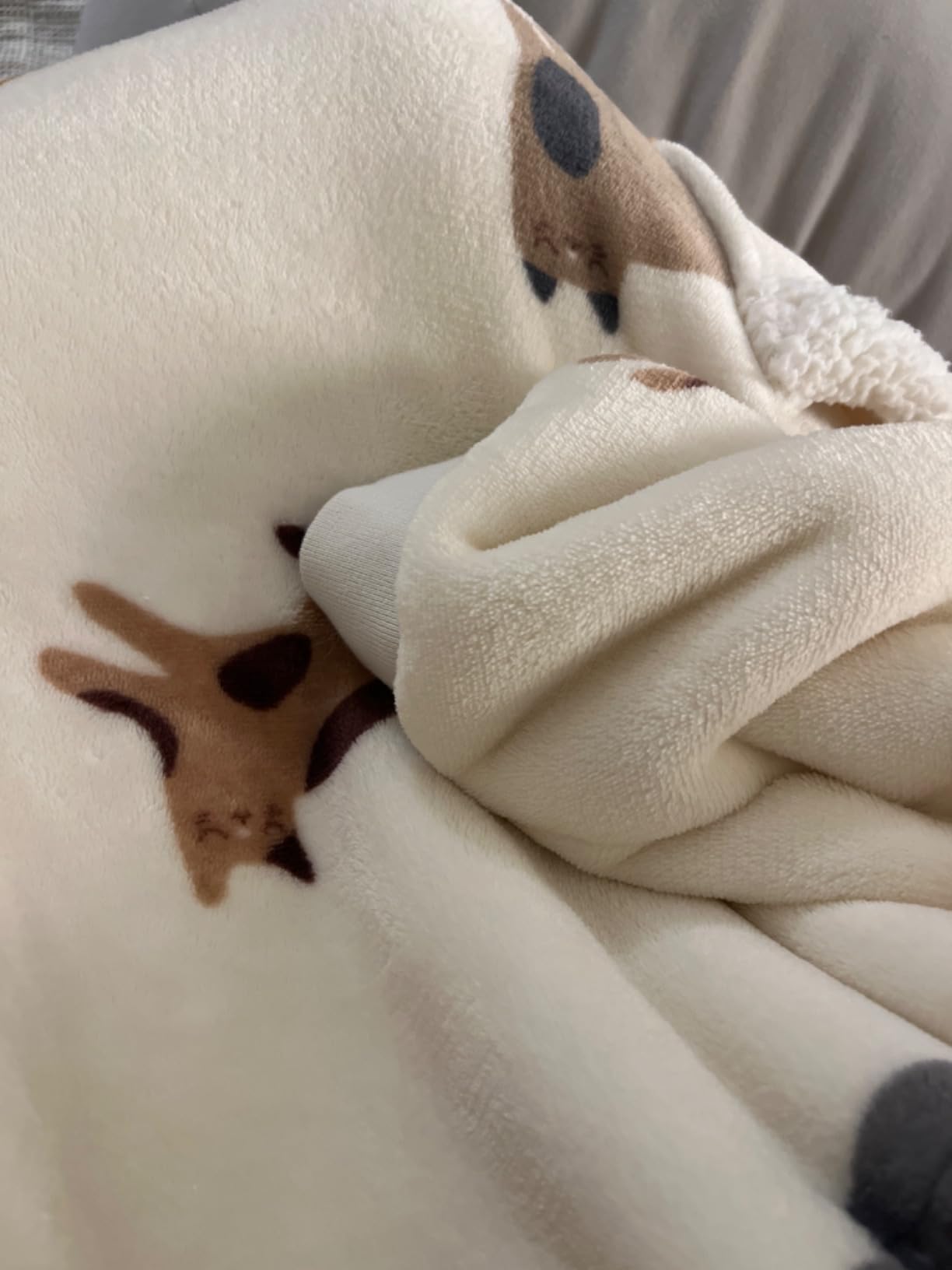 Bedsure Wearable Blanket Hoodie, Sherpa Hooded Blanket Printed for Adult & Kids as Gifts for Women, Mom Gifts Sherpa Hoodie, Standard, Dachshund, Grey - Customer Photo 3