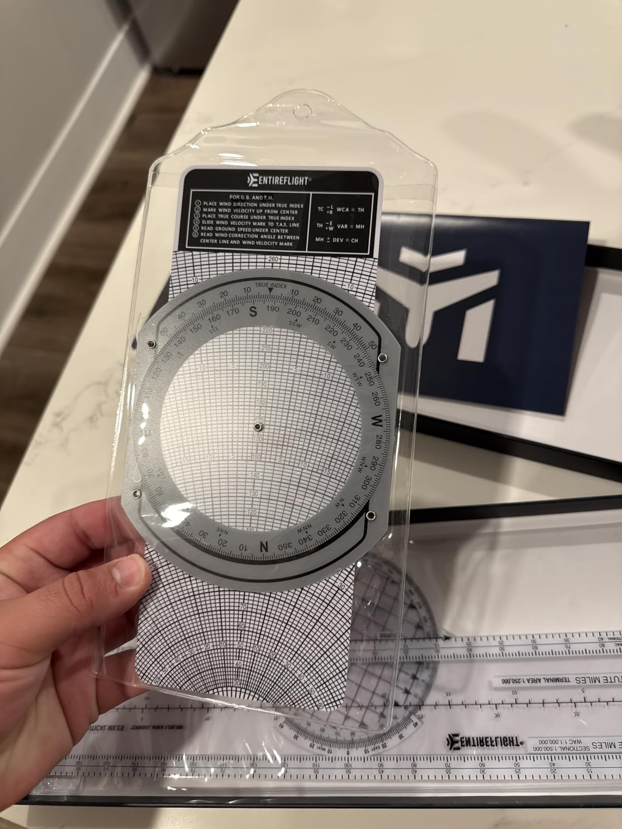 EntireFlight - E6B Flight Computer, Aviation Plotter, & Manual Box Set - Essential Pilot Accessories and Aviation Tools for Your Flight Bag - Use with IFR VFR Sectional Charts - Flight Calculator - Customer Photo 1