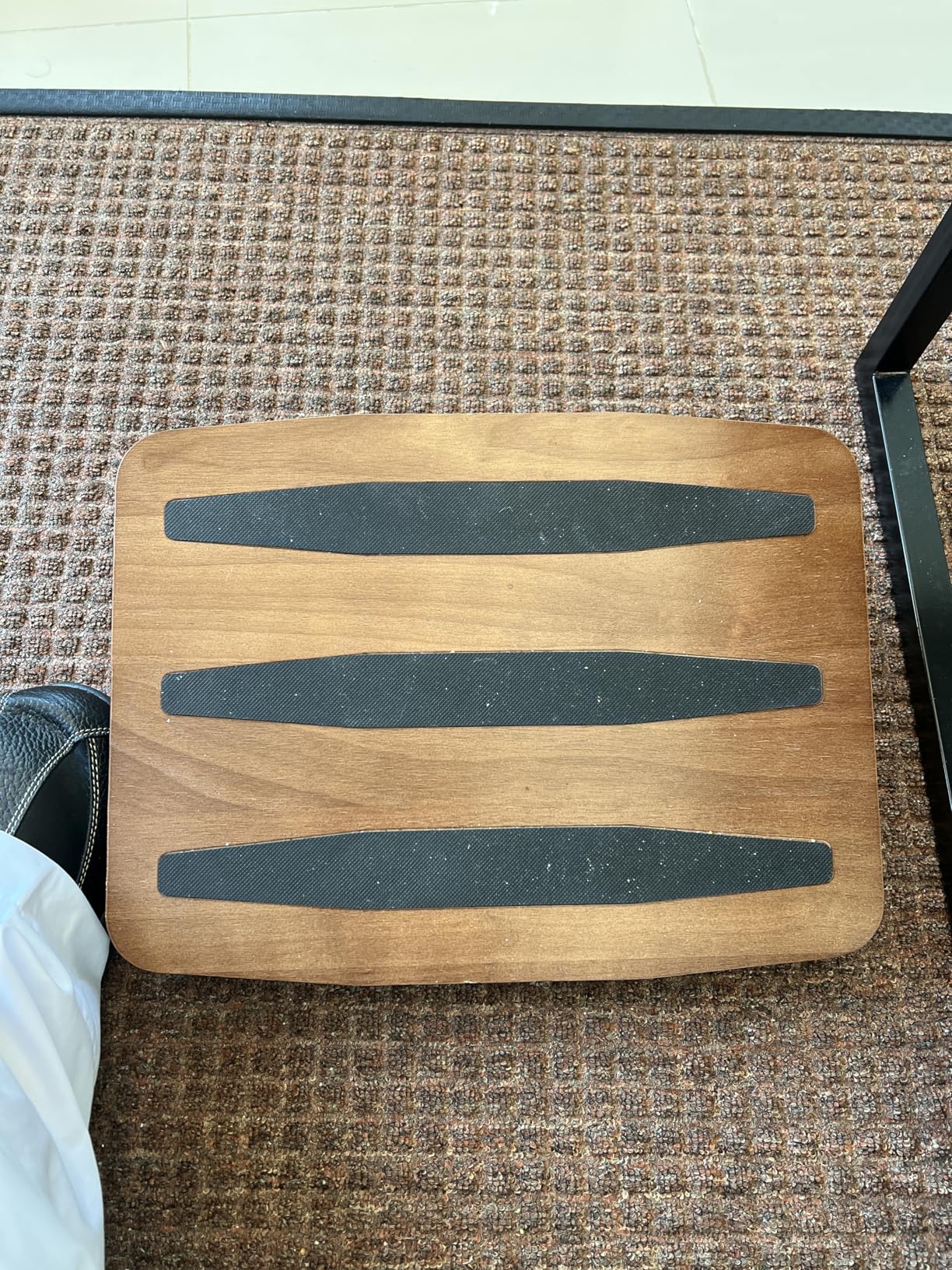 Adjustable Under Desk Foot Stool - Ergonomic Foot Rest with 7 Angles - Walnut - Customer Photo 1