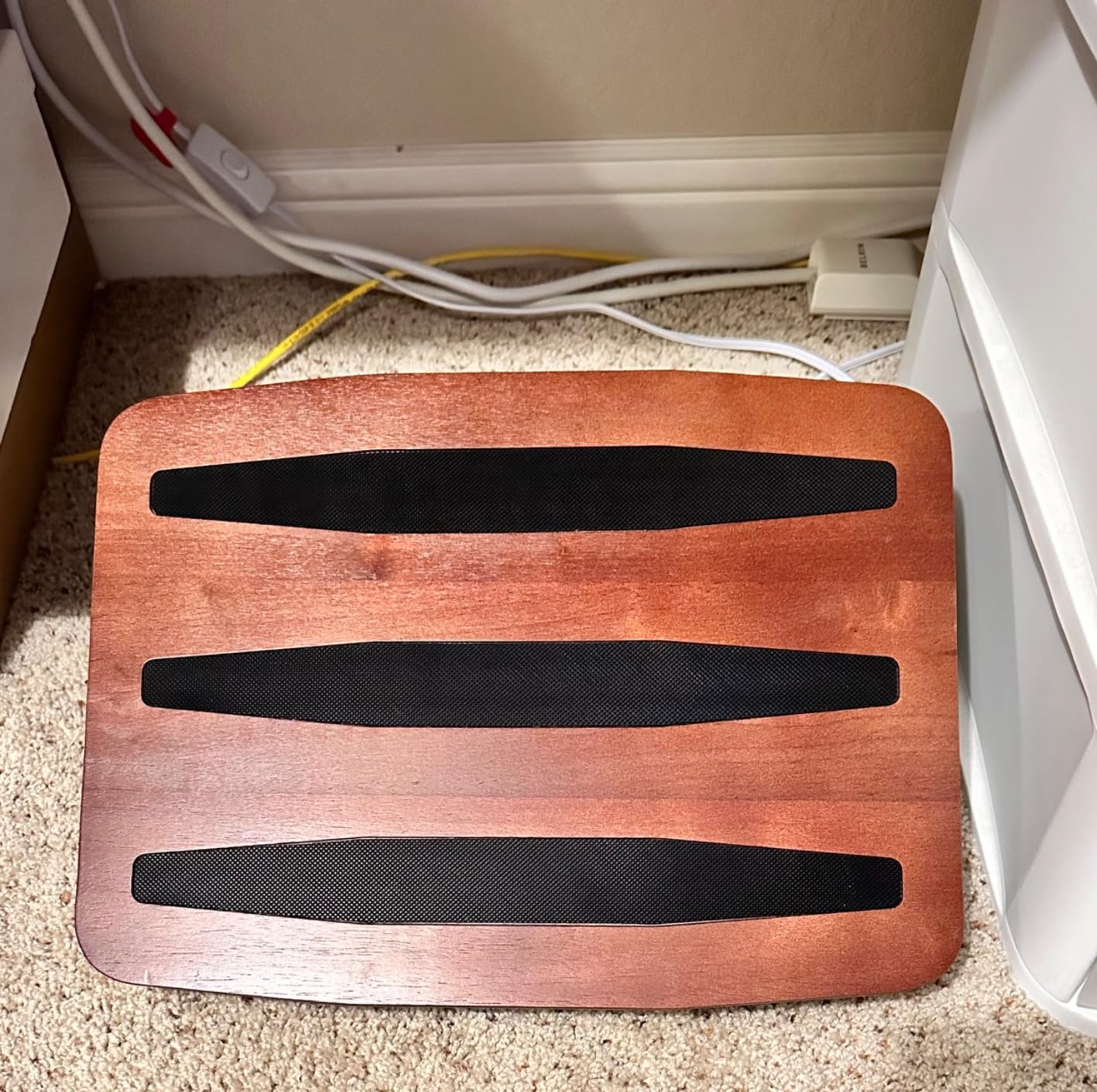 Adjustable Under Desk Foot Stool - Ergonomic Foot Rest with 7 Angles - Walnut - Customer Photo 3