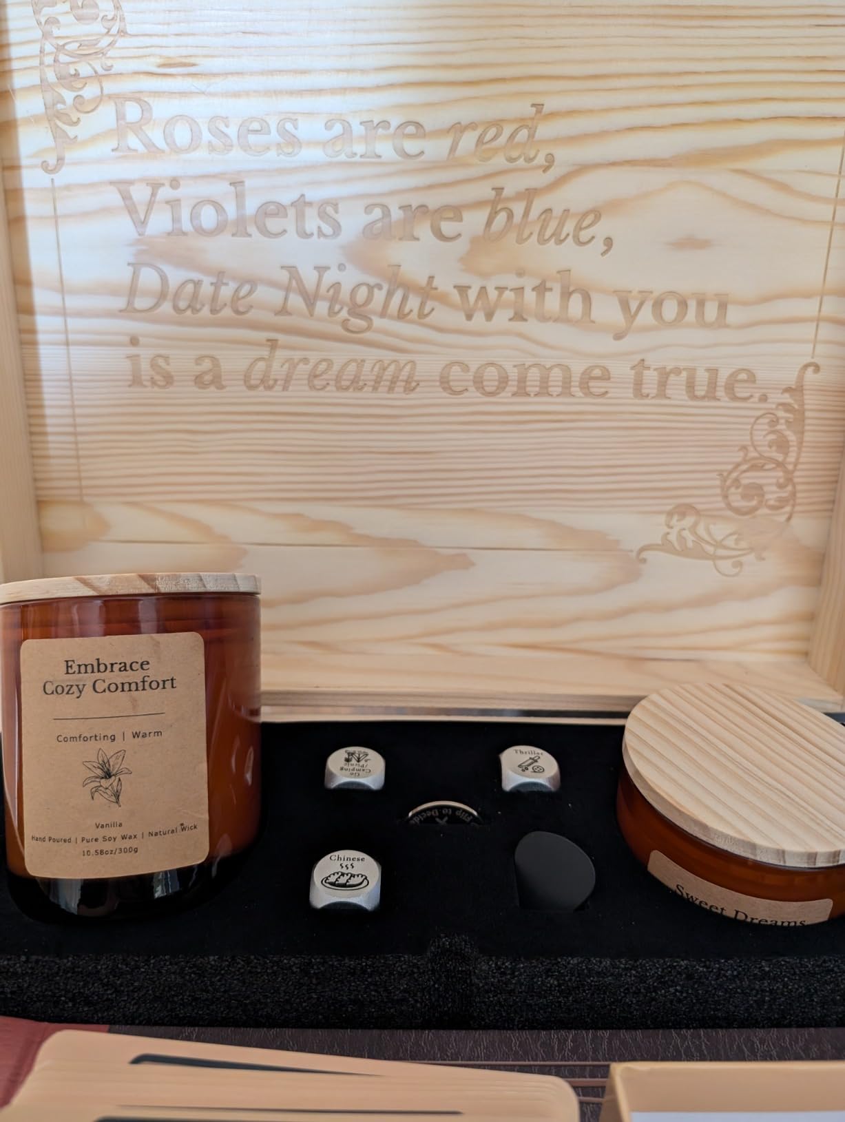 Christmas Date Night Adventure Box - Gifts for Her, Him, Scratch-Off Date Ideas, Anniversary or Birthday Gifts for Girlfriend, Boyfriend, Vanilla and Lavender Candles, Decision Coin & Dice Customer Review Christmas Date Night Adventure Box - Gifts for Her, Him, Scratch-Off Date Ideas, Anniversary or Birthday Gifts for Girlfriend, Boyfriend, Vanilla and Lavender Candles, Decision Coin & Dice - Customer Photo 1