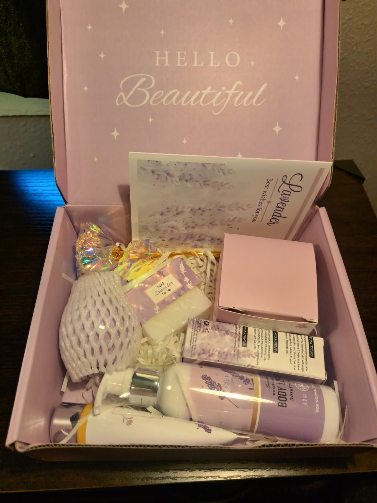 Lavender Spa Bath and Body Gift Set - Relaxing Self Care Baskets for Women - Birthday Gifts for Her, Sister, Mom, Wife - Customer Photo 2