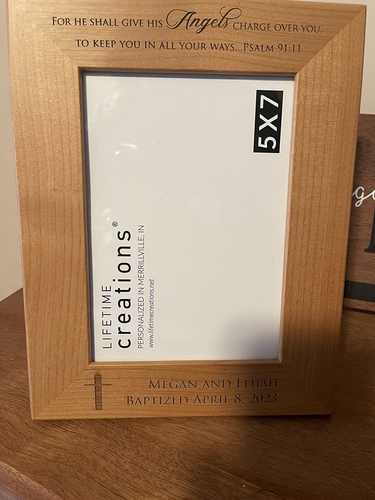 Lifetime Creations Personalized Baptism Picture Frame: Engraved Baby Baptism Gift for Boy or Girl, Bautizo Regalo, Christening Baptismal Keepsake (Holds 4x6 Inch Photo, Landscape) - Customer Photo 2