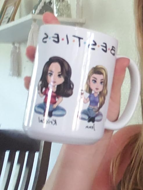Custom Besties Mug- Personalized Tea Coffee Cup- Best Friends Gift- Customizable with Name and Quote- Best Friend Birthday Gifts for Women, Soul Sisters & Friendship Day - Customer Photo 1