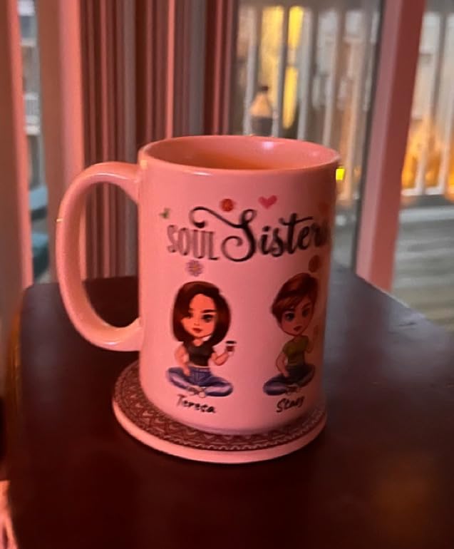Custom Besties Mug- Personalized Tea Coffee Cup- Best Friends Gift- Customizable with Name and Quote- Best Friend Birthday Gifts for Women, Soul Sisters & Friendship Day - Customer Photo 2