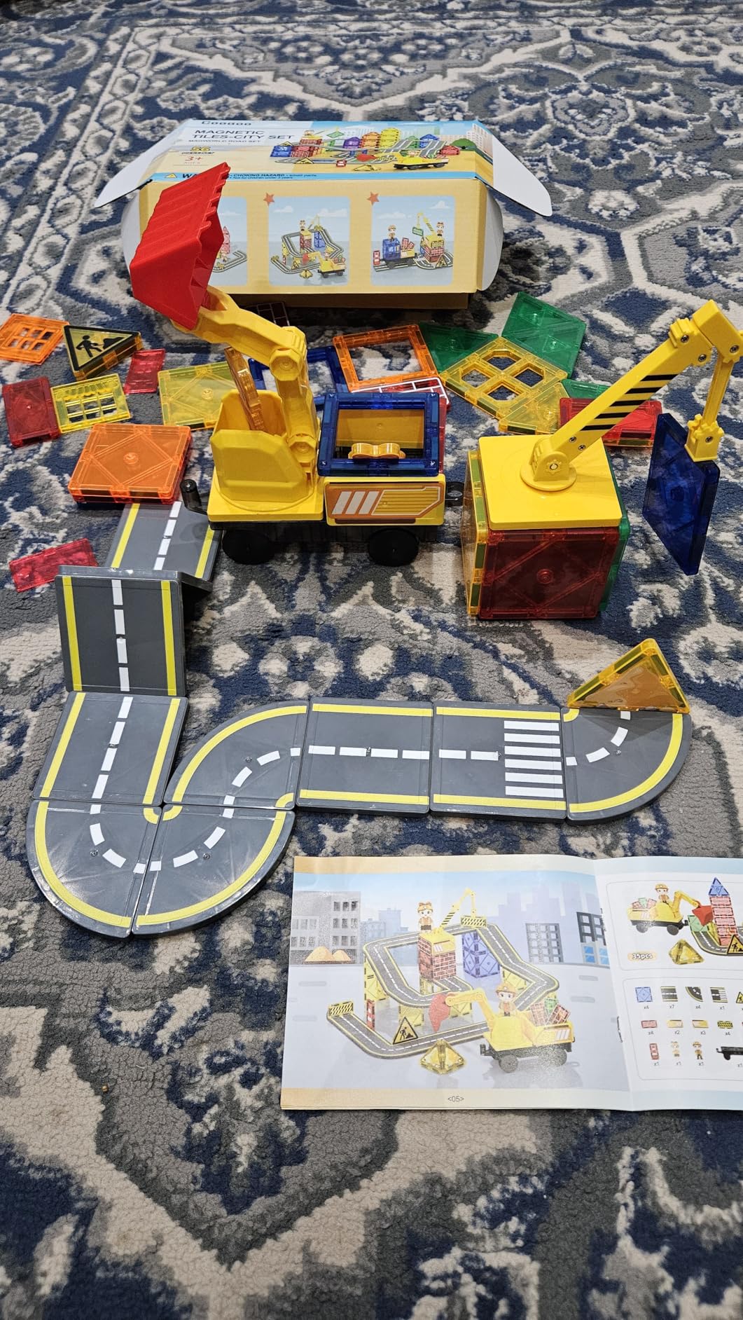 Coodoo Dinosaur Toys Magnetic Tiles Lava Dinosaur World Set - Magnetic Blocks Building for Kids 3-5 5-7 Girls Boys Toy Age 4-6 6-8, Classroom Must Haves Toddler Sensory for 3+ Year Old Kids Toys Customer Review Coodoo Dinosaur Toys Magnetic Tiles Lava Dinosaur World Set - Magnetic Blocks Building for Kids 3-5 5-7 Girls Boys Toy Age 4-6 6-8, Classroom Must Haves Toddler Sensory for 3+ Year Old Kids Toys - Customer Photo 2