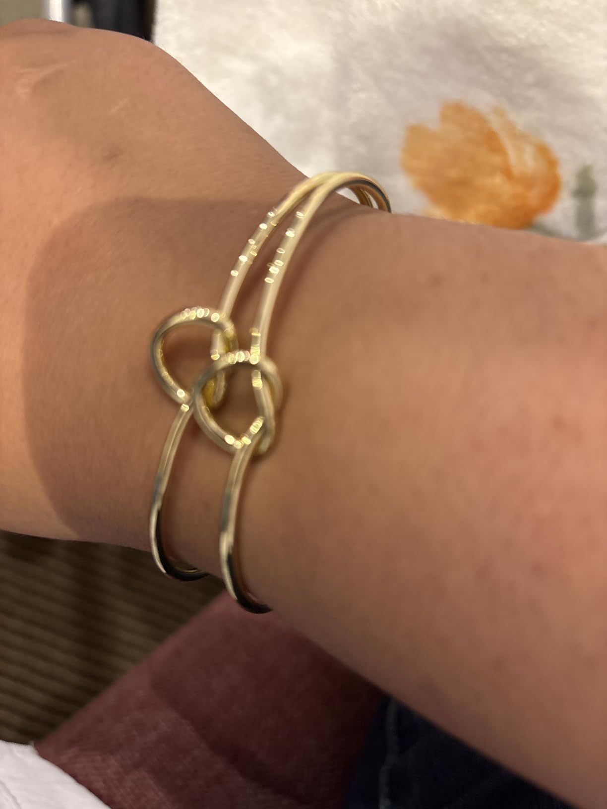 Turandoss Initial Bracelets for Women - Dainty Knot Letter A-Z Initial Bracelet for Women, Personalized Cuff Bangle Bracelet for Women, Jewelry for Women - Customer Photo 1