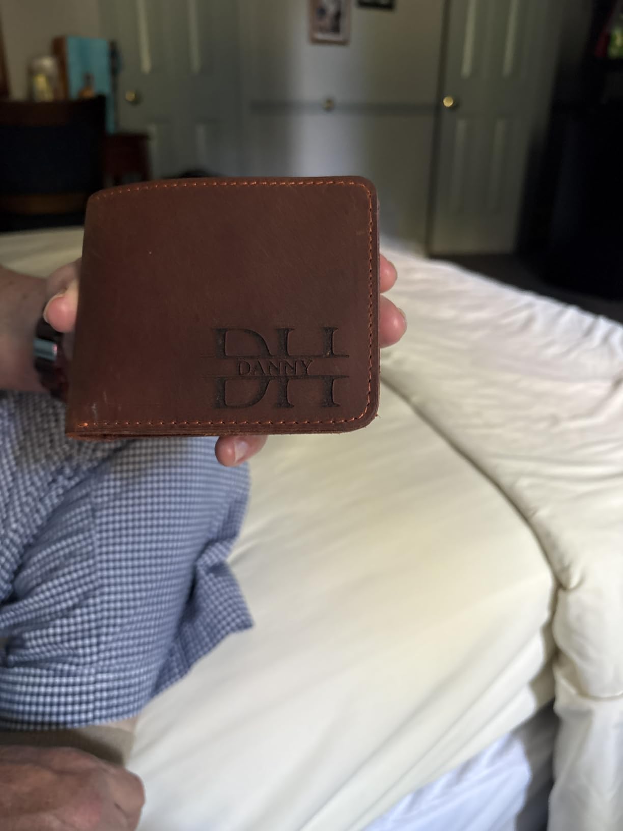 Personalized Leather Wallet for Men – Engraved Name Initial, Custom Monogram in 5 Colors & 6 Designs – Ideal Gift for Husband, Dad, Boyfriend, Wedding, Christmas, Anniversary, Birthday, Gifts for Man - Customer Photo 2