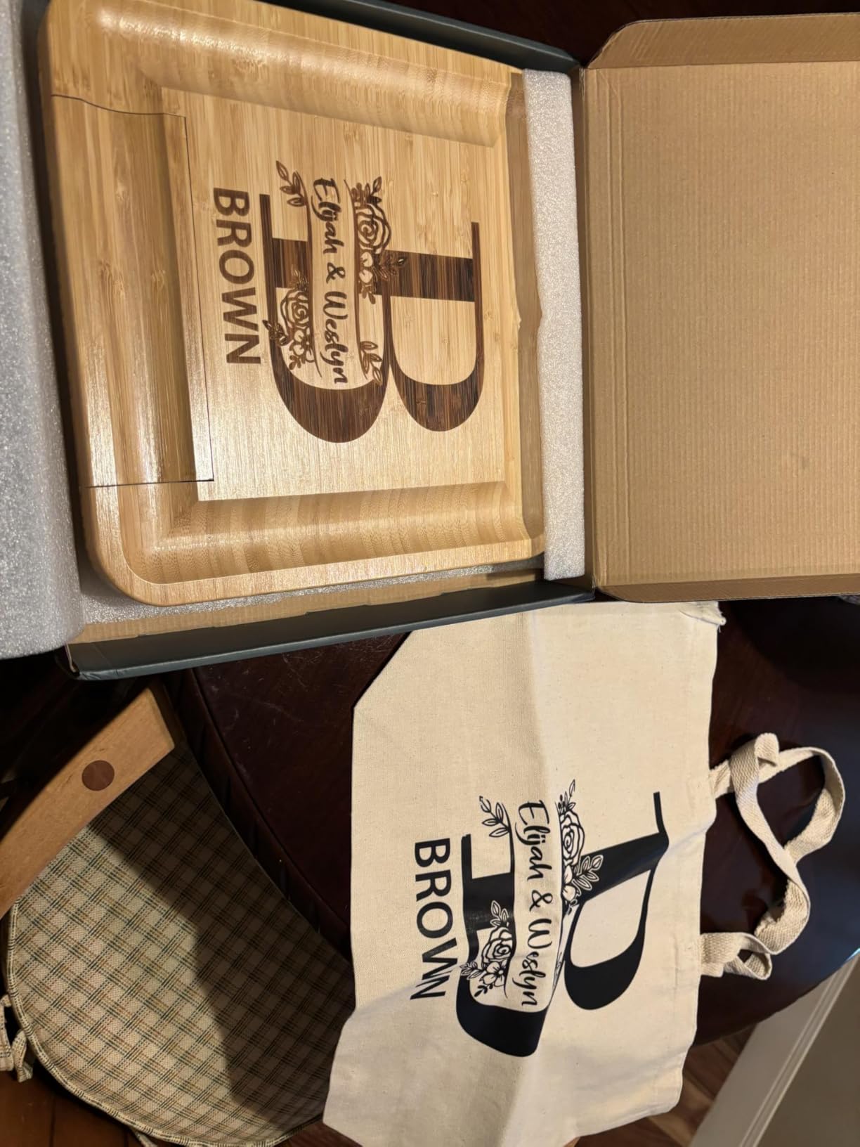 Personalized Charcuterie Board Gifts Set, Custom Large Cheese Board, Charcuterie Board for Wedding, Anniversary, Birthday, Housewarming, Engagement, Party, New Home Gift Couple, Fathers Day, Christmas - Customer Photo 1