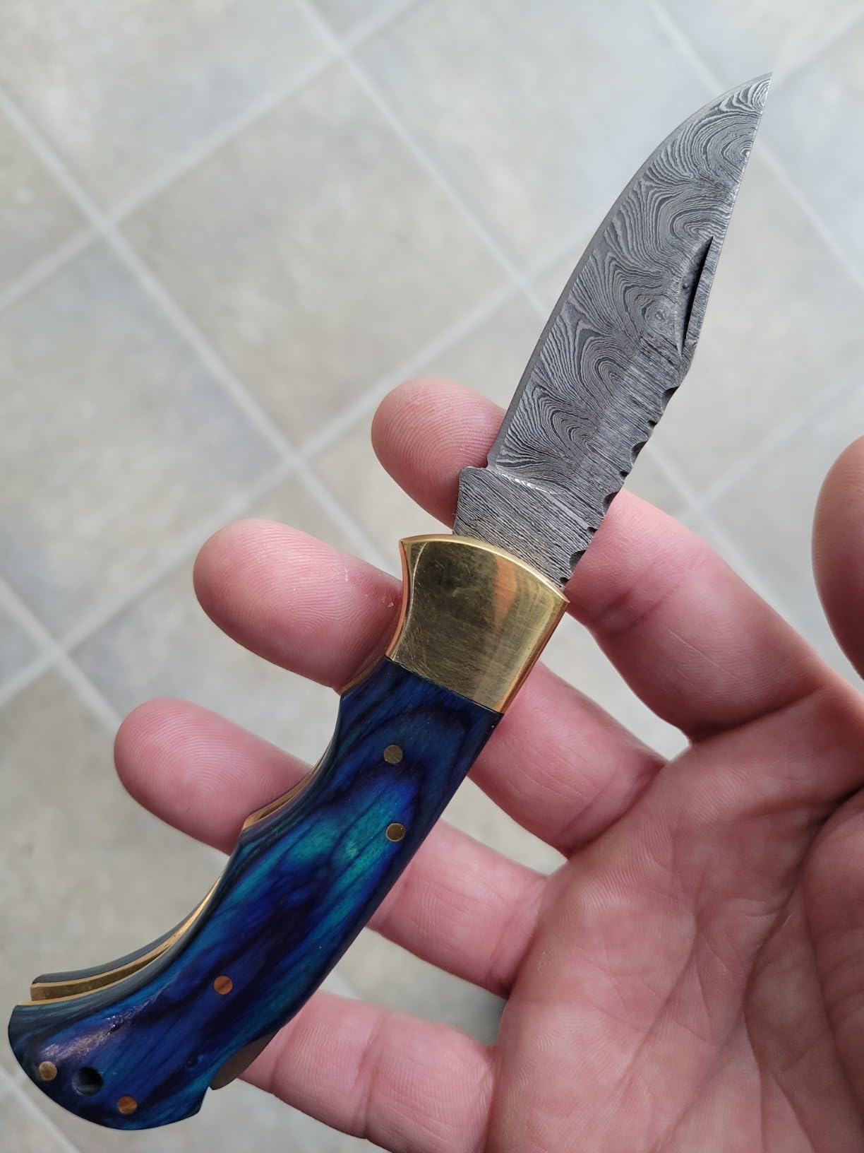 Set of 6 - Personalized Damascus Pocket Knife for Groomsmen -With Leather Sheaths - Custom Engraved Pocket Knives | Groomsman Gifts for Wedding, Groomsmen Proposal Gifts - Customer Photo 3