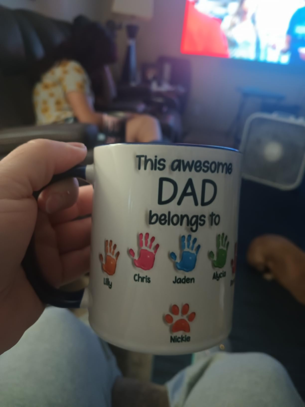 LOVELYPOD Custom Dog Dad Mug With Names and Photo, Father's Day Gifts for Dogs Dad, Fur Lovers Coffee Cup - Customer Photo 2