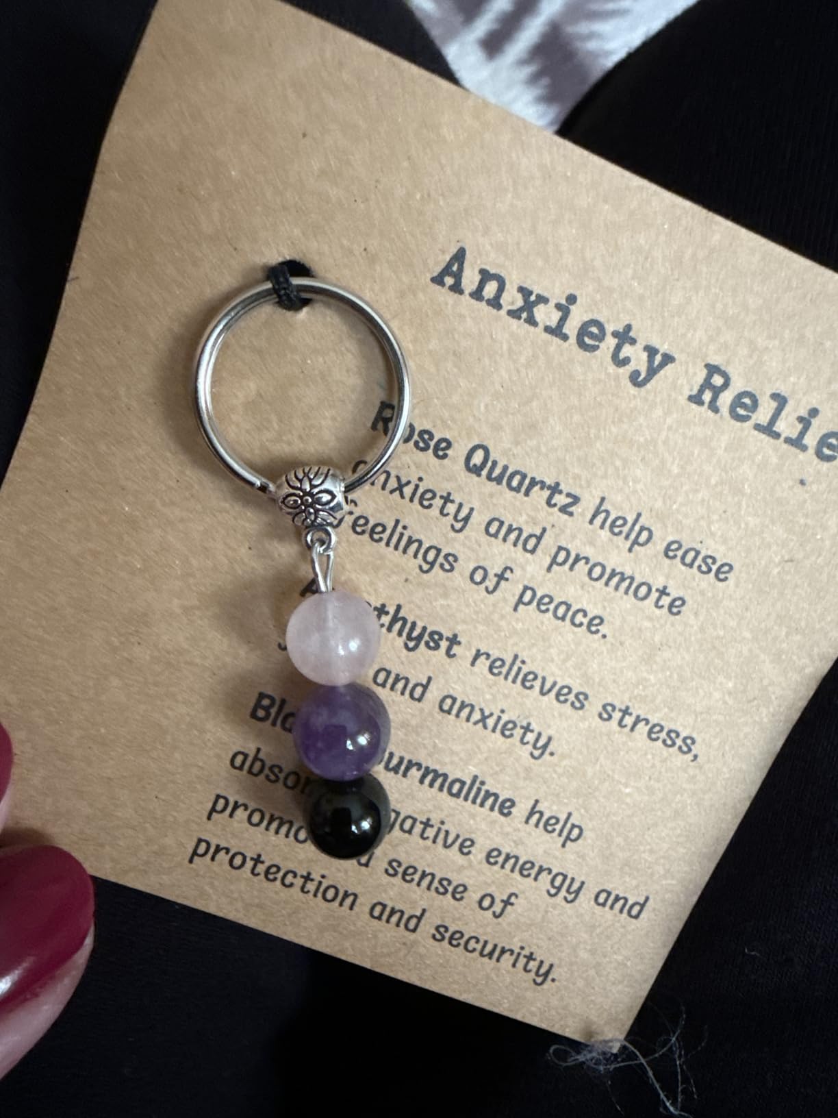 Natural Crystals Keychain Gift for New Beginnings, Small Healing Stones Keychain for Anxiety Relief. Healing Crystals - Customer Photo 1