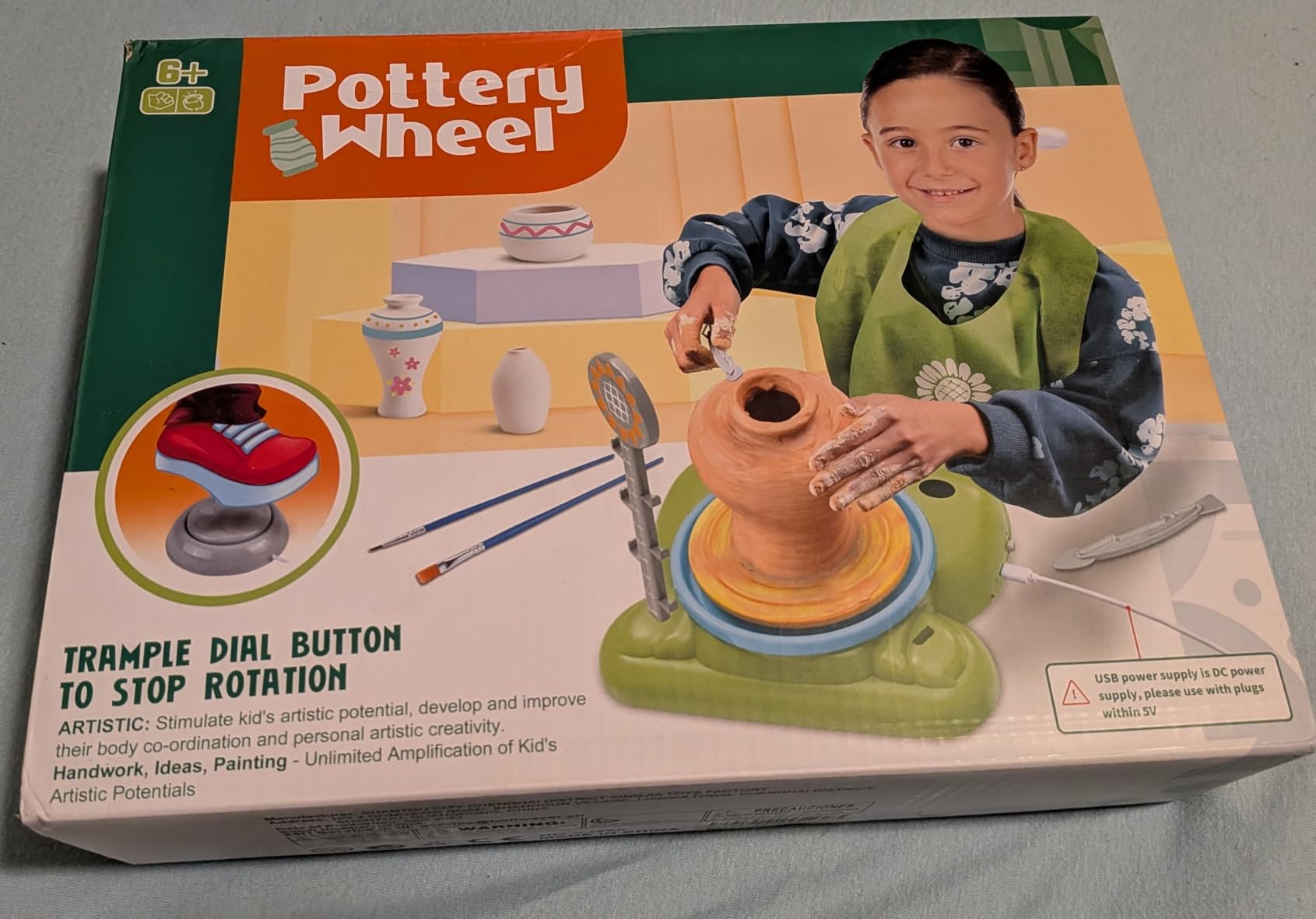 Pottery Wheel for Kids - Complete Pottery Painting Kit Arts and Crafts for Kids Ages 8-12 with 3 Pack Air Dry Clay Art Supplies Toys for Girls Boy Birthday Gift for 6 7 8 9 10 11 12+ - Customer Photo 1