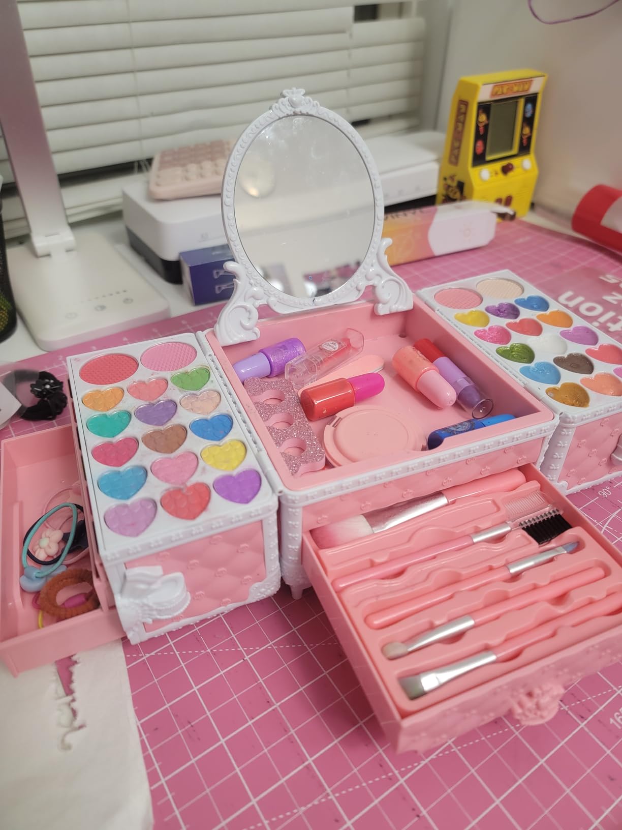 99 Pcs Kids Makeup Kit for Girls, Princess Toys Real Washable Cosmetics Set with Mirror, Hair Ties, Nails, Rings, Earrings, Necklace, Perfect for 3 4 5 6 7 8 Year Old Girls Birthday - Customer Photo 0