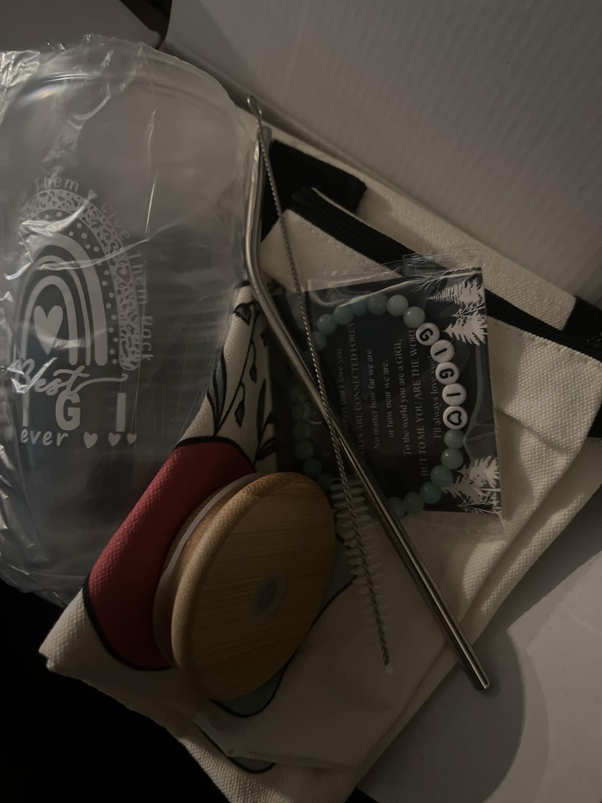 Aunt Gifts Best Auntie Gift ideas Brithday Gift from Niece Nephew Tote Bag Makeup Bag 16 Oz Can Glass Christmas Gifts for Aunt - Customer Photo 1