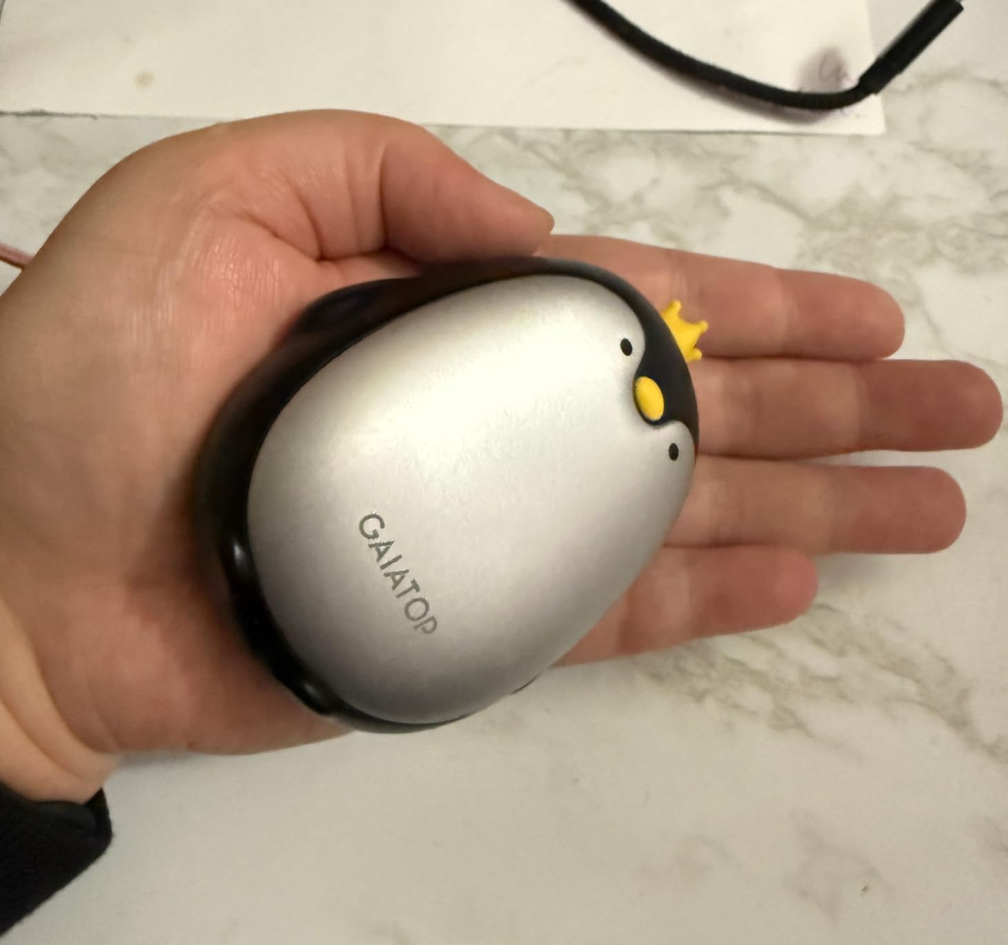 Gaiatop Magnetic Hand Warmers Rechargeable 2 Pack, 3 Settings Cute Pocket Penguin, Fast Hot Hands Reusable Portable Electric Heater for Camping Hunting Golf, Stocking Stuffers Gifts for Women Men - Customer Photo 1