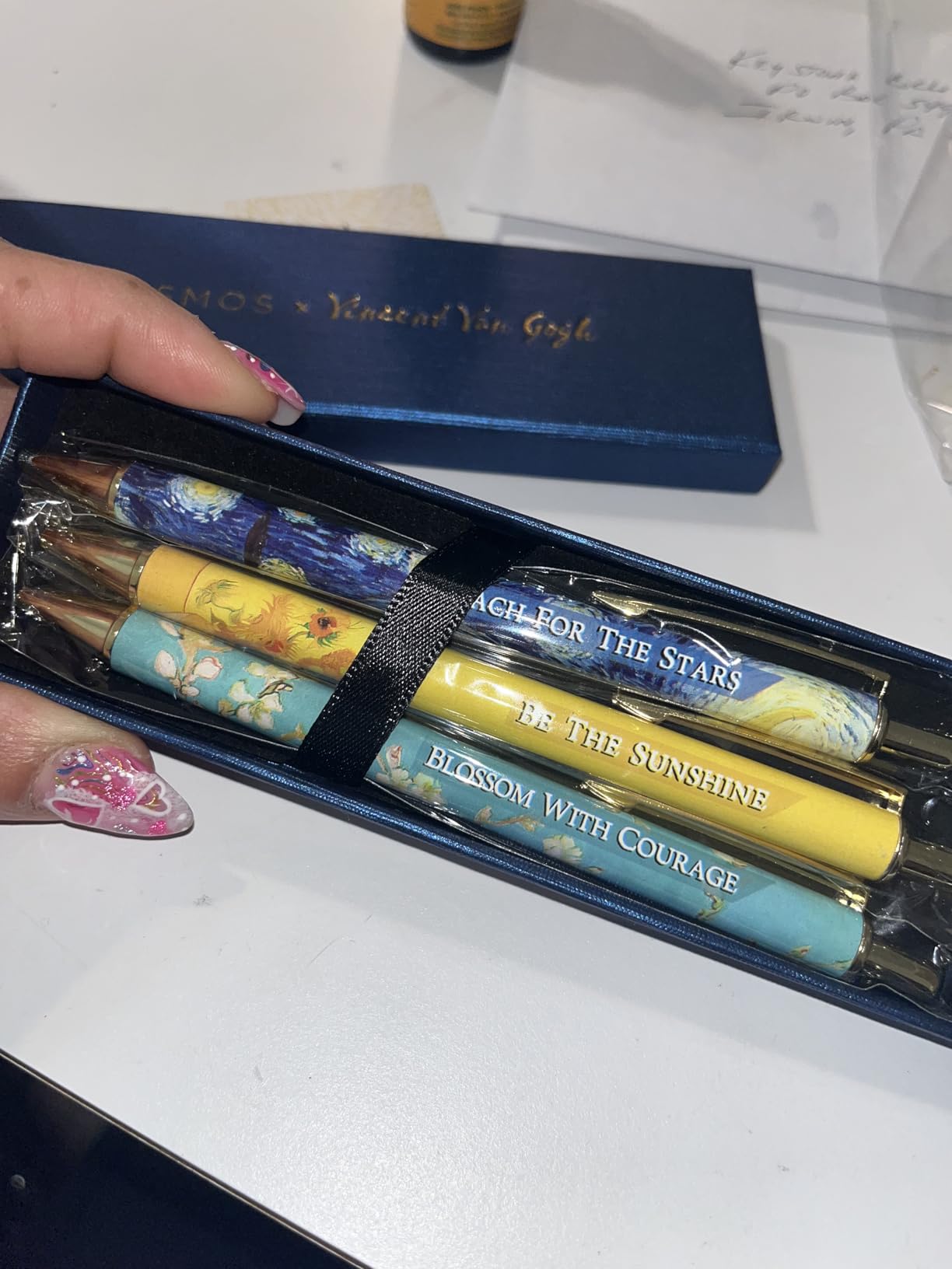 MESMOS Van Gogh Fancy Pen Set for Women, Thank You Gifts for Women, Nice Cute Boss Lady Gifts for Coworkers, Teacher and Employee Appreciation, Nice Cute Office Pens for Coworkers - Customer Photo 1