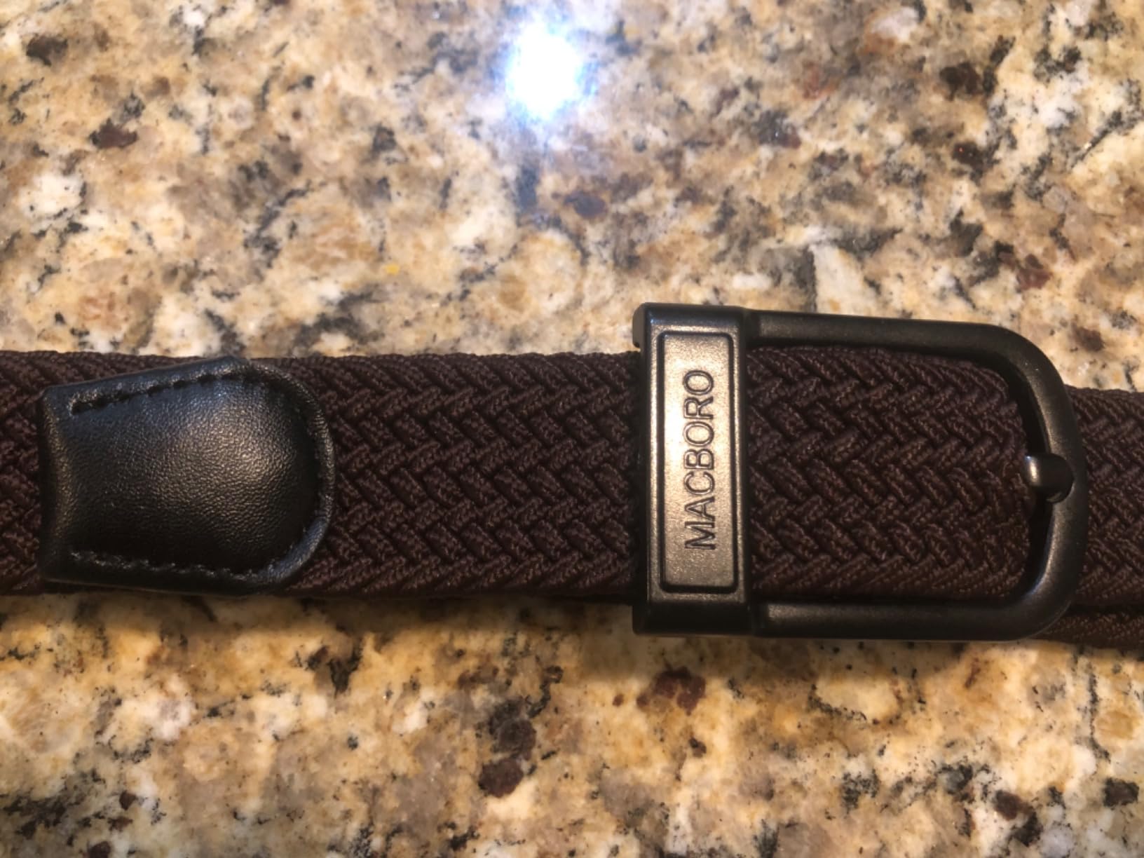 MACBORO TSA Approved Hypoallergenic Nickel Free Non Metal Belt for Men Plastic Buckle Airport Friendly Elastic Stretch Braided Web Canvas Golf Accessories - Customer Photo 2