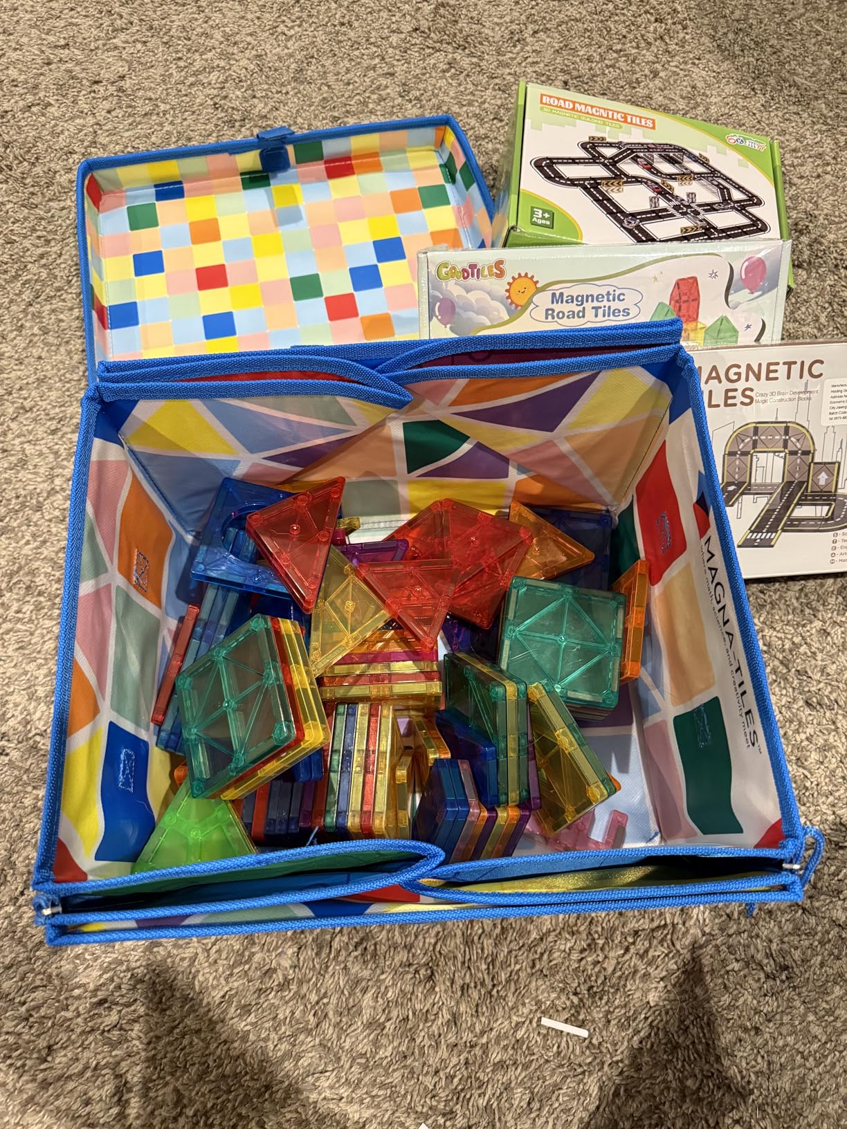 Magnetic Tiles - Road Set, Magnetic Building Blocks, Preschool Montessori Toys Gift for 3+ Year Old Boys and Girls, Sensory Christmas Toys for Kids Aged 3-5 and 4-8, Ideas for Toddler with Autism Customer Review Magnetic Tiles - Road Set, Magnetic Building Blocks, Preschool Montessori Toys Gift for 3+ Year Old Boys and Girls, Sensory Christmas Toys for Kids Aged 3-5 and 4-8, Ideas for Toddler with Autism - Customer Photo 2