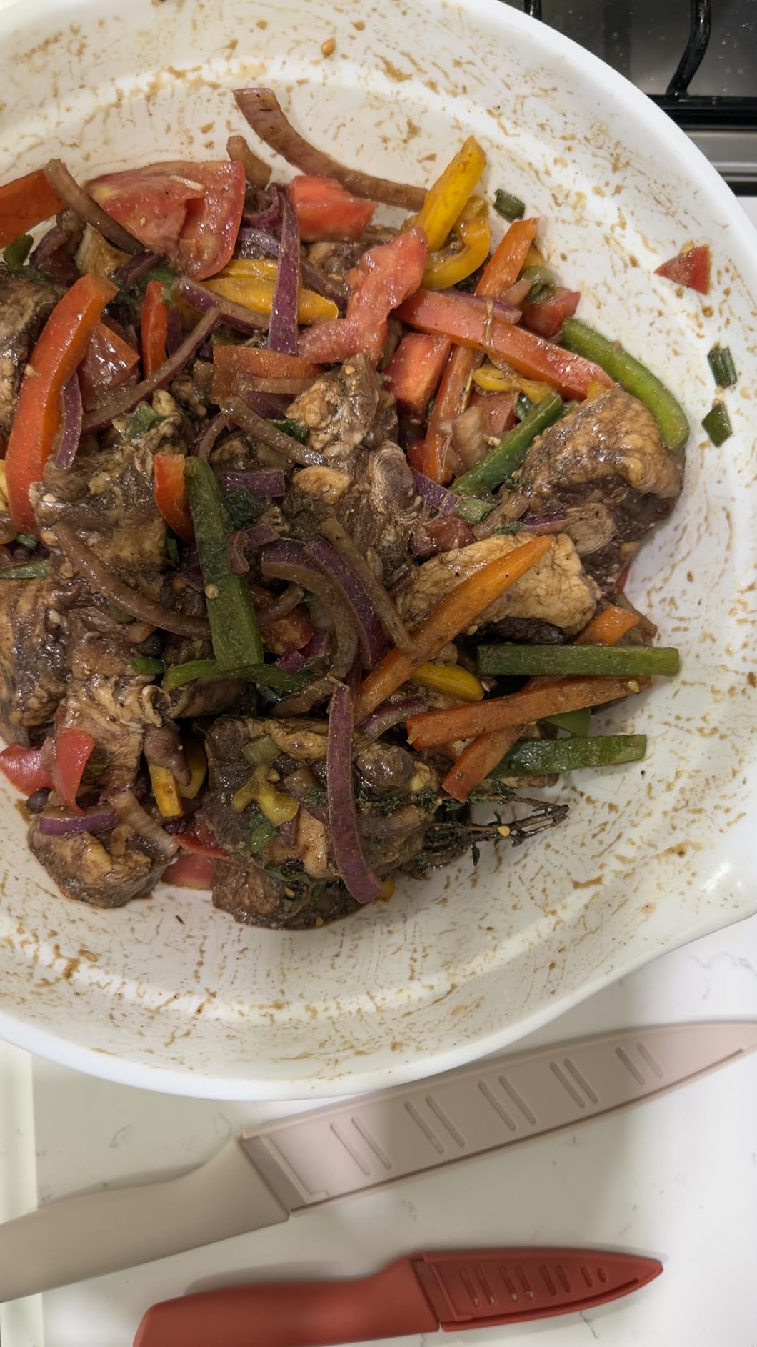 Astercook Knife Set, 13 Pieces Kitchen Knives Set with Healthy Anti-Rust Coating, Dishwasher Safe, Stainless Steel Chef Knife Sets with 6 Blade Guards, Perfect Holiday Gifts for Kitchen - Customer Photo 1