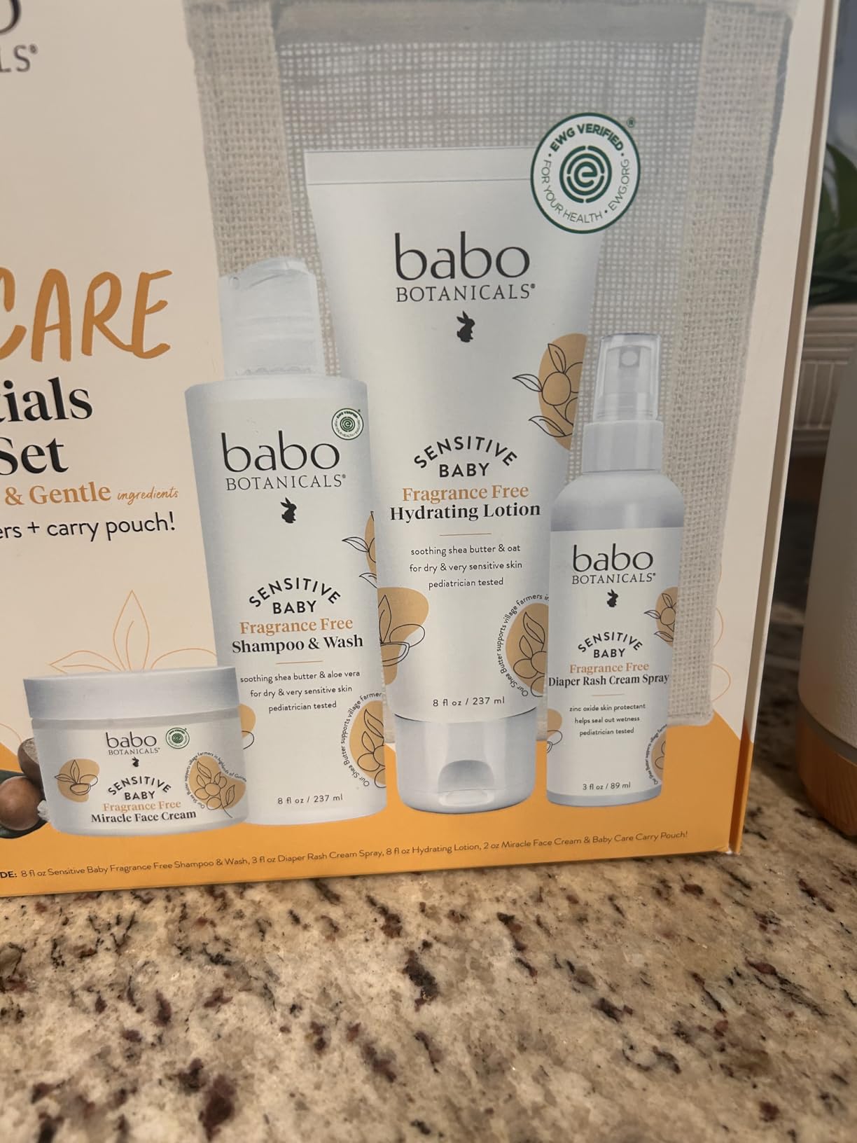 Babo Botanicals Baby Care Essentials Gift Set - Skincare, Bath & Diaper - For Delicate Skin, Fragrance-Free with Shea Butter, Includes Reusable Carry Pouch - Natural & Plant Based - 5 Items Set - Customer Photo 2
