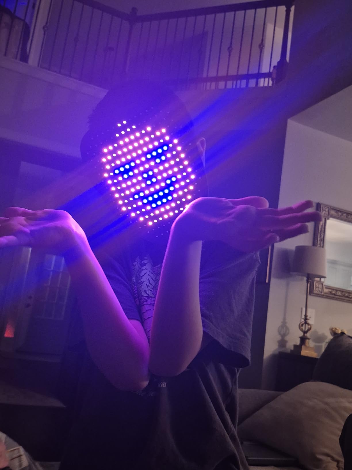 QAQ LED Mask Light Up Mask with Gesture Sensing, Cool Stuff Toys Gifts for Boys Girls, Cool Toys Gifts for Halloween Costumes Christmas Birthday Party - Customer Photo 2