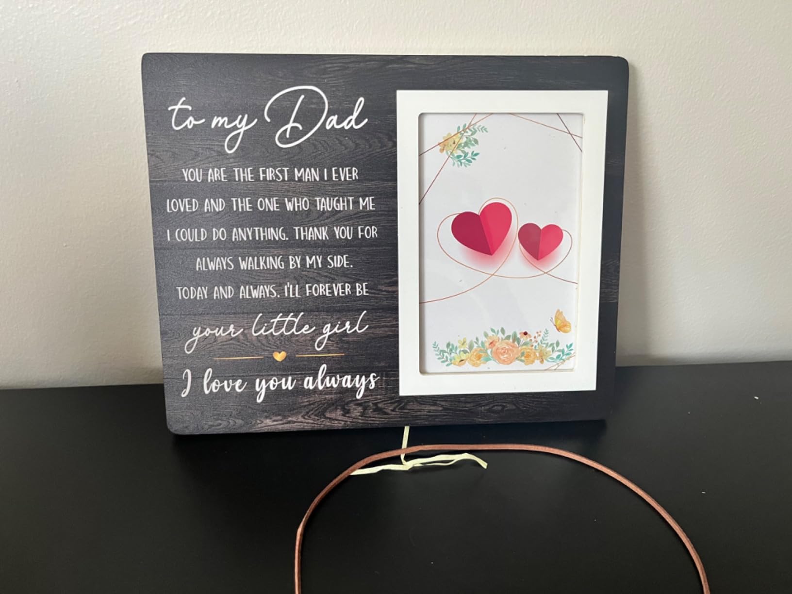 Father of The Bride Gifts from Daughter, Dad & Daughter Picture Frame 10x8 in, Thank You Gift for Dad on My Wedding Day, Wedding Gift for Father of the Bride, for 4x6 in Photo - Customer Photo 1