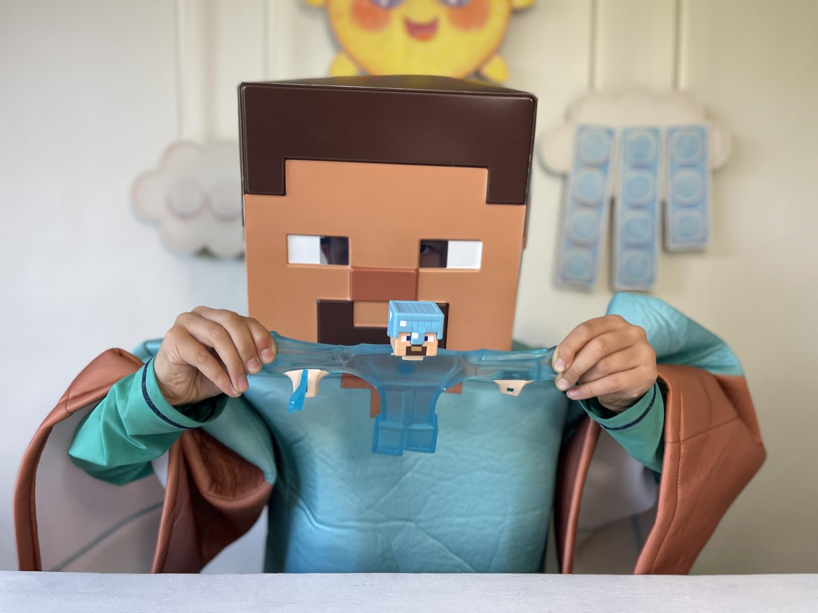 Heroes of Goo Jit Zu Minecraft Stretchy Characters, Steve with Diamond Armor & Sword, Super Squishy Goo Filling with Hidden Diamond Piece Inside, Stretch Him Up to 3 Times His Size - Sensory Toys - Customer Photo 2