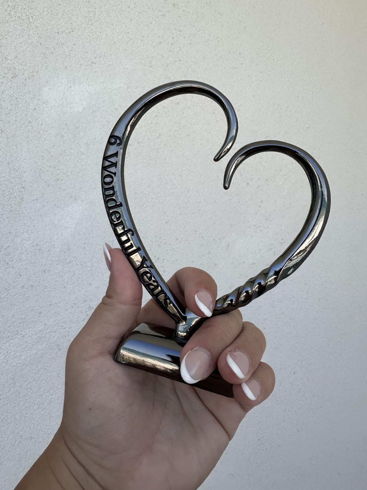 6 Year Anniversary Iron Gifts for Her, 6th Wedding Anniversary for Couples Gifts Steel for Him Wife Husband Men, Hand Forged Heart Iron Steel Art Keepsake Home Decor - Customer Photo 1