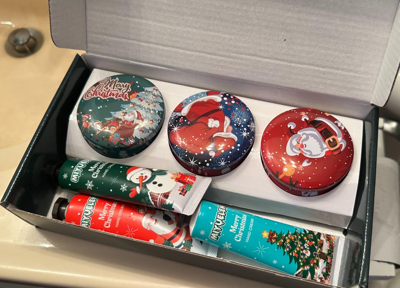 Christmas Gifts for Women,Scented Candles & Hand Cream Lotion Set, Birthday Gift Baskets for Women, Relaxing SPA Set, Personalized Stocking Stuffers for Mom Adults Coworkers Teacher Wife Nurse - Customer Photo 2