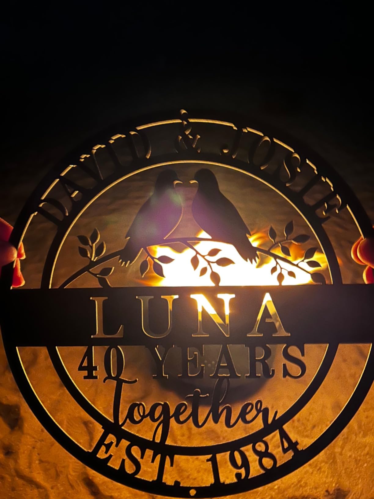 Personalized 50th/60th/40th/30th/25th/10th/1th Anniversary Wedding Gifts for Couples, Parents, Husbands,Wives,Wedding Anniversary Custom Gifts,Custom Metal Name Signs, Personalized Gifts - Customer Photo 1