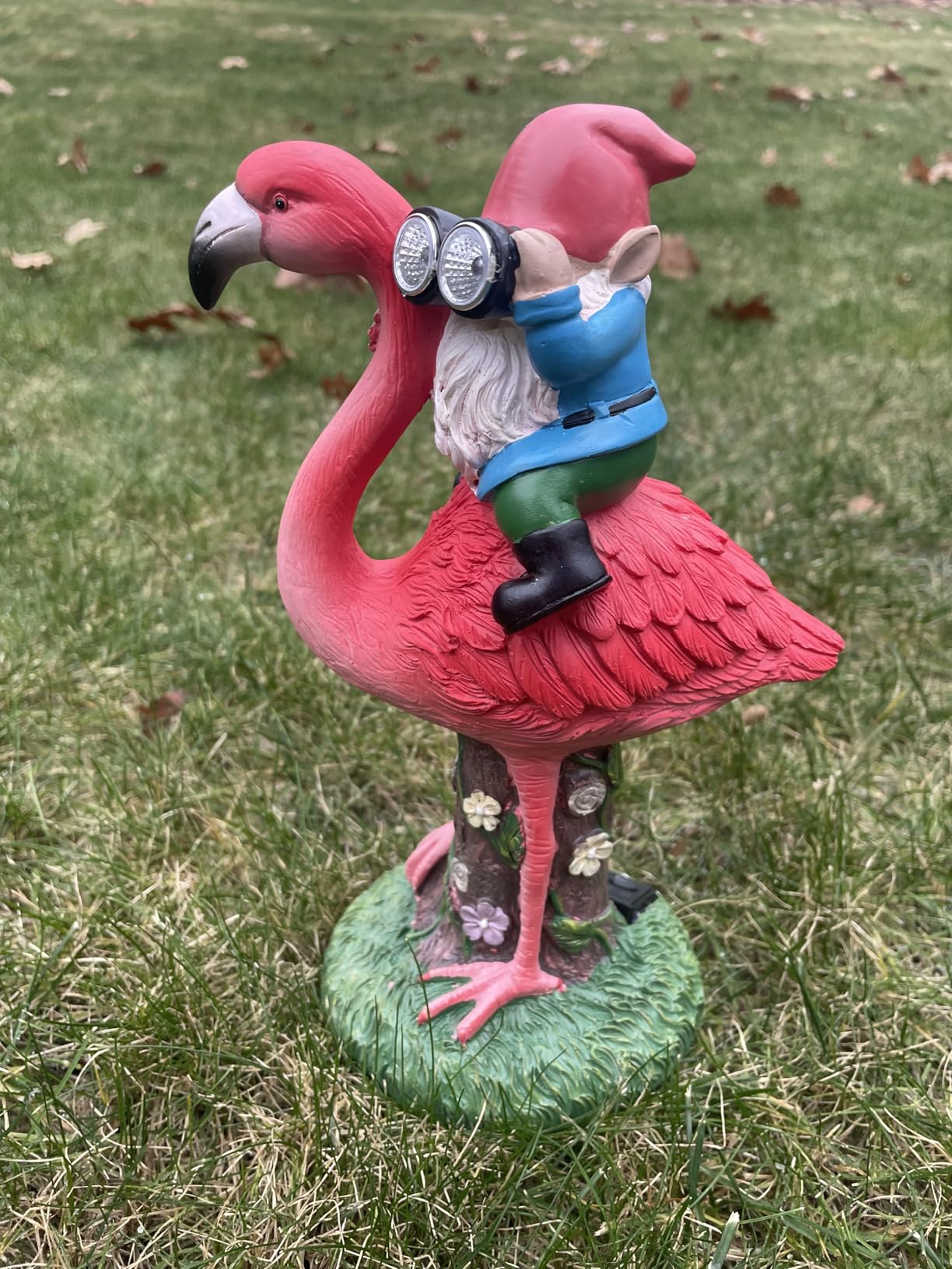 Solar Flamingo Gnome Garden Decor Statue, Outdoor Funny Solar Light Decoration for Yard, Patio, Lawn, Unique Housewarming, Birthday Gift for Women, Mom, Grandma Customer Review Solar Flamingo Gnome Garden Decor Statue, Outdoor Funny Solar Light Decoration for Yard, Patio, Lawn, Unique Housewarming, Birthday Gift for Women, Mom, Grandma - Customer Photo 4