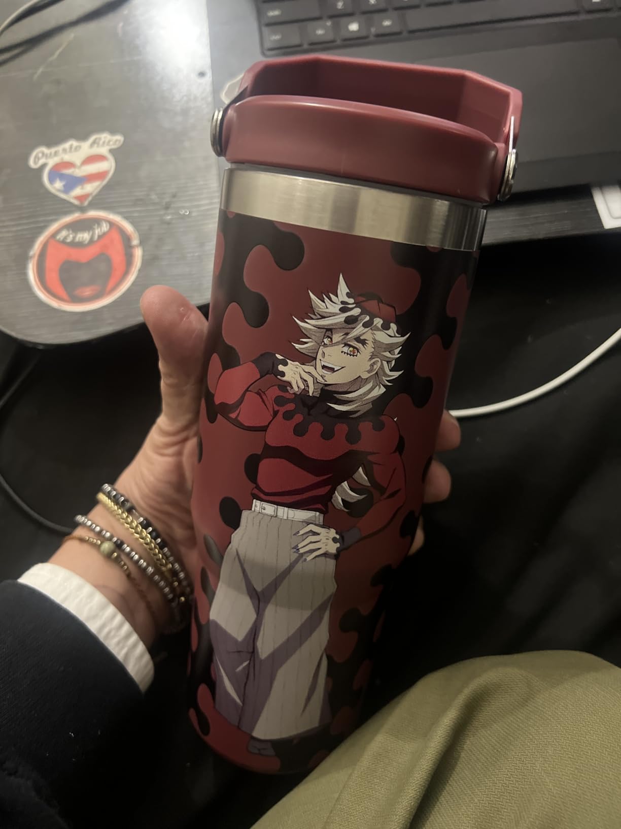 Demon Slayer Kimetsu No Yaiba Tanjiro Tumbler with Lid, 30 Oz Water Bottle, Vacuum Insulated, Anime Water Bottle, Reusable Insulated Stainless Steel tumbler for Water, Iced Tea or Coffee - Customer Photo 1