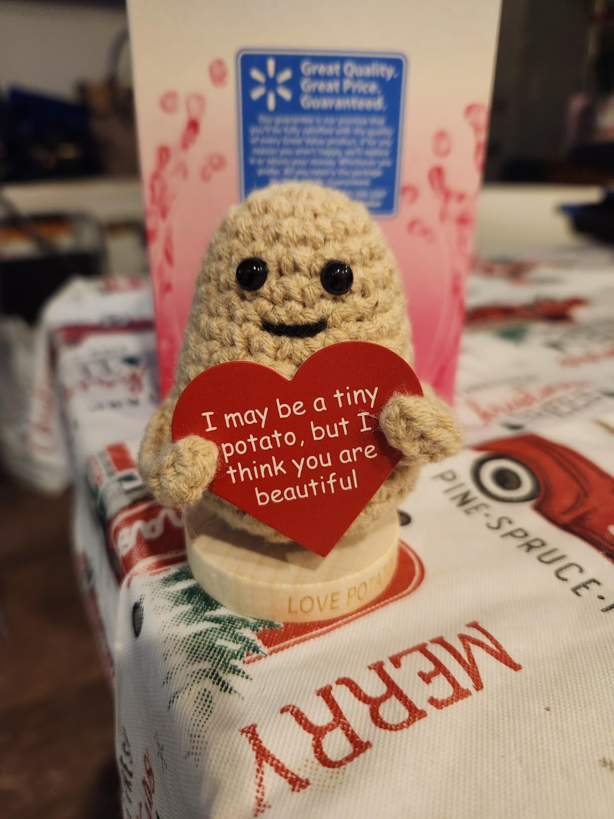 Gift for Him and Her - Tiny Potato with 30 Fun & Romantic Signs | Cute Present Idea for Birthday, Valentines Day, Christmas | Gifts for Girlfriend, Boyfriend, Wife, Husband | Cute Anniversary Cards - Customer Photo 1