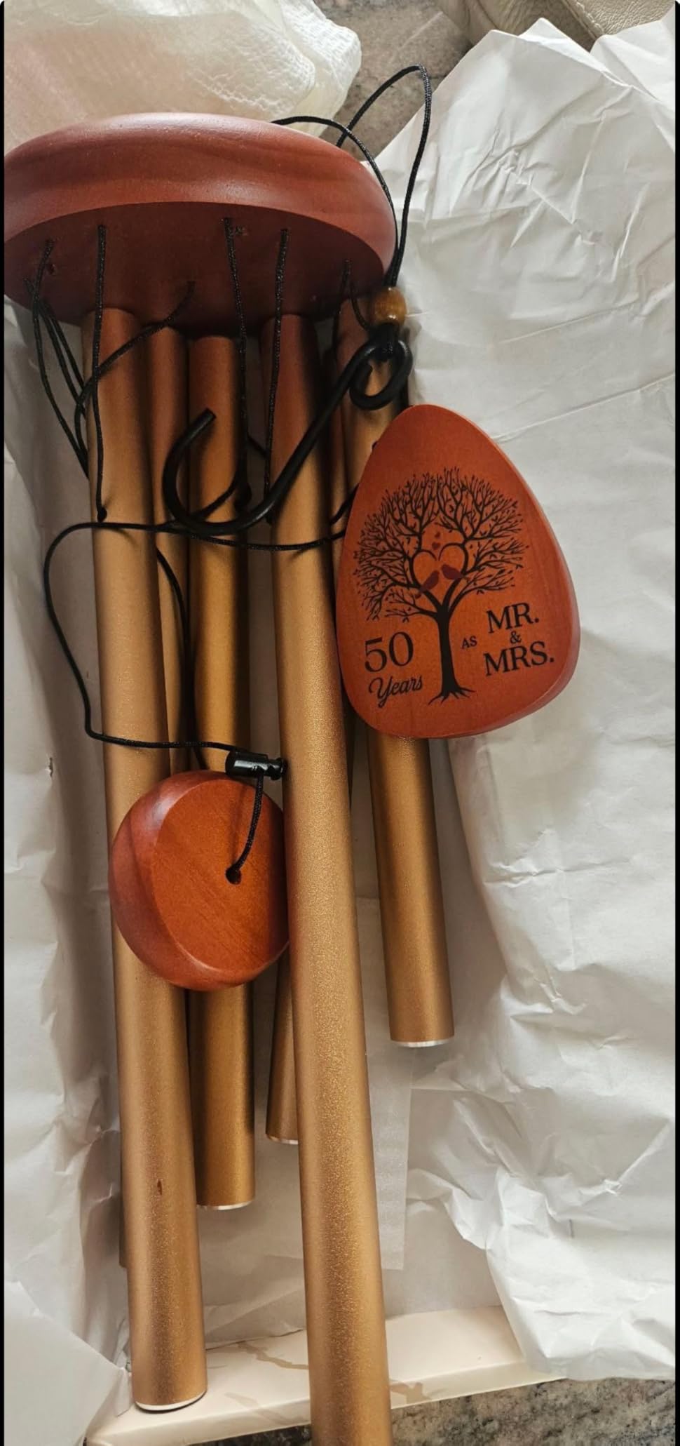 25th Wedding Anniversary Wind Chime, Happy 25th Anniversary Romantic Gifts for Couple, Parents, Wife, Husband, Friends, Sliver Anniversary's Keepsake Gifts Ideas-Large 36'' - Customer Photo 1