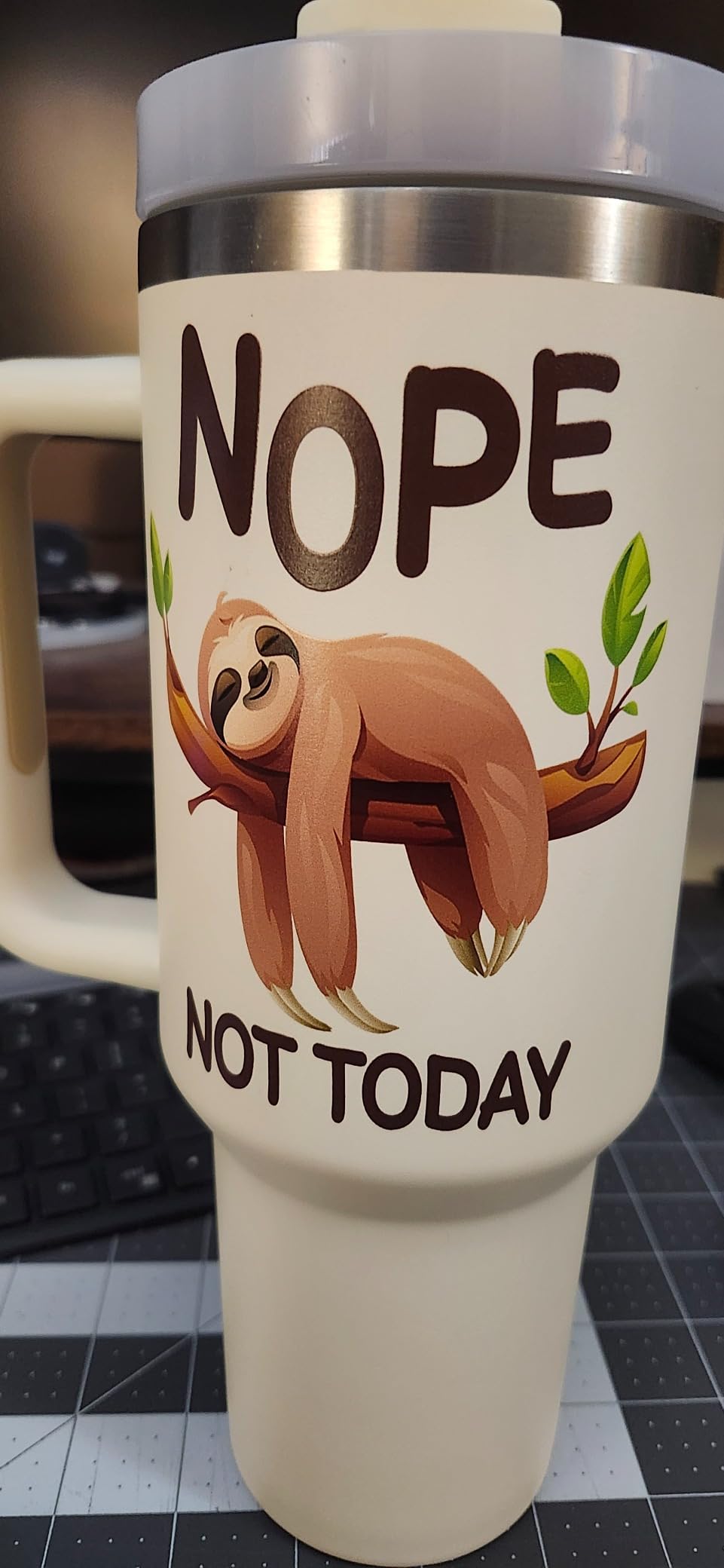 Cat Mom Gifts for Women - Cat Gifts for Women - Cats Lover Gift for Woman - Mothers Day Gift for Cats Lovers, Lady - 40 oz Travel Cup Insulated Tumbler with Handle & Straw - Customer Photo 2