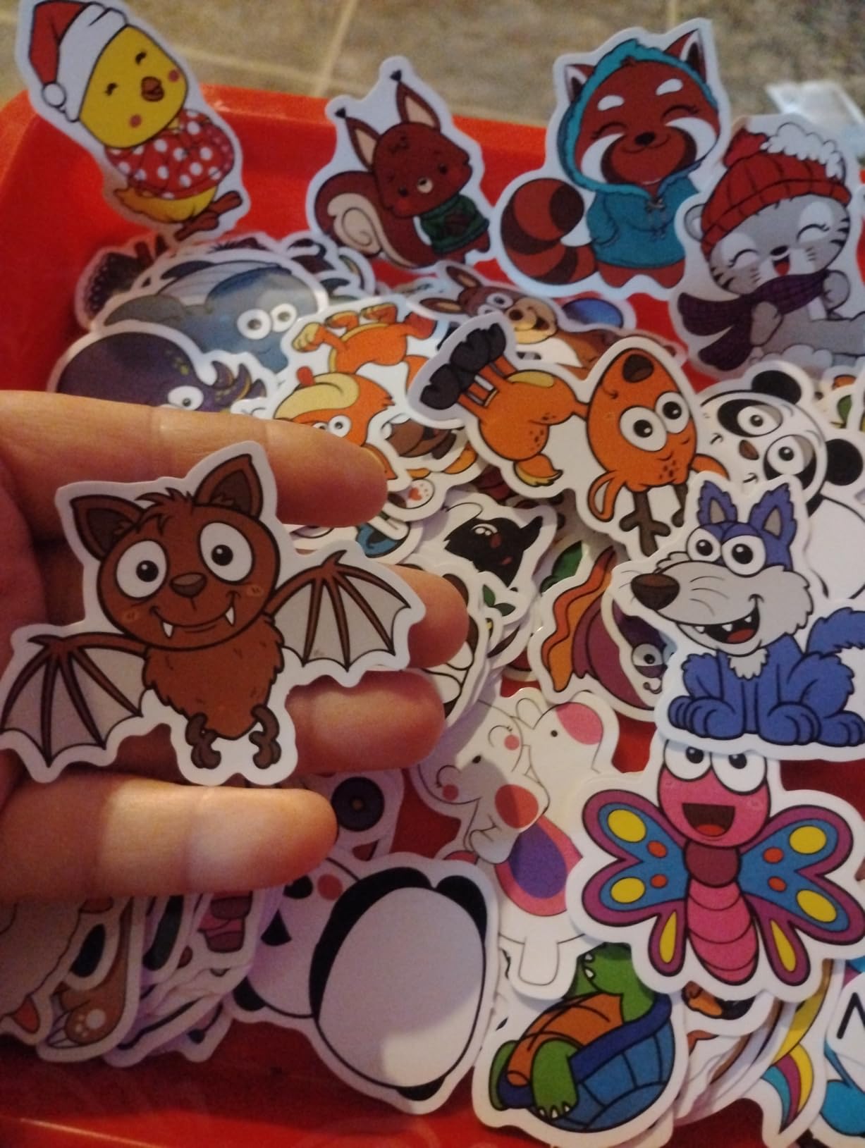 Stickers for Kids, 100 pcs Water Bottle Stickers for Kids, Cute Animal Vinyl Waterproof Stickers for Laptop Computer, Kawaii Stickers for Boys Girls Teachers Classroom Prizes for Students - Customer Photo 1