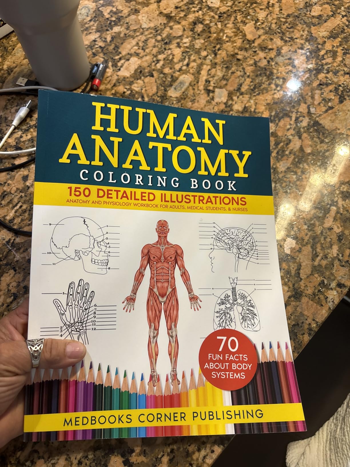 Human Anatomy Coloring Book: 150 Detailed Illustrations & 70 Fascinating Facts in an Anatomy and Physiology Workbook for Adults, Medical Students, & Nurses Focused on Advanced Body Systems Learning - Customer Photo 2