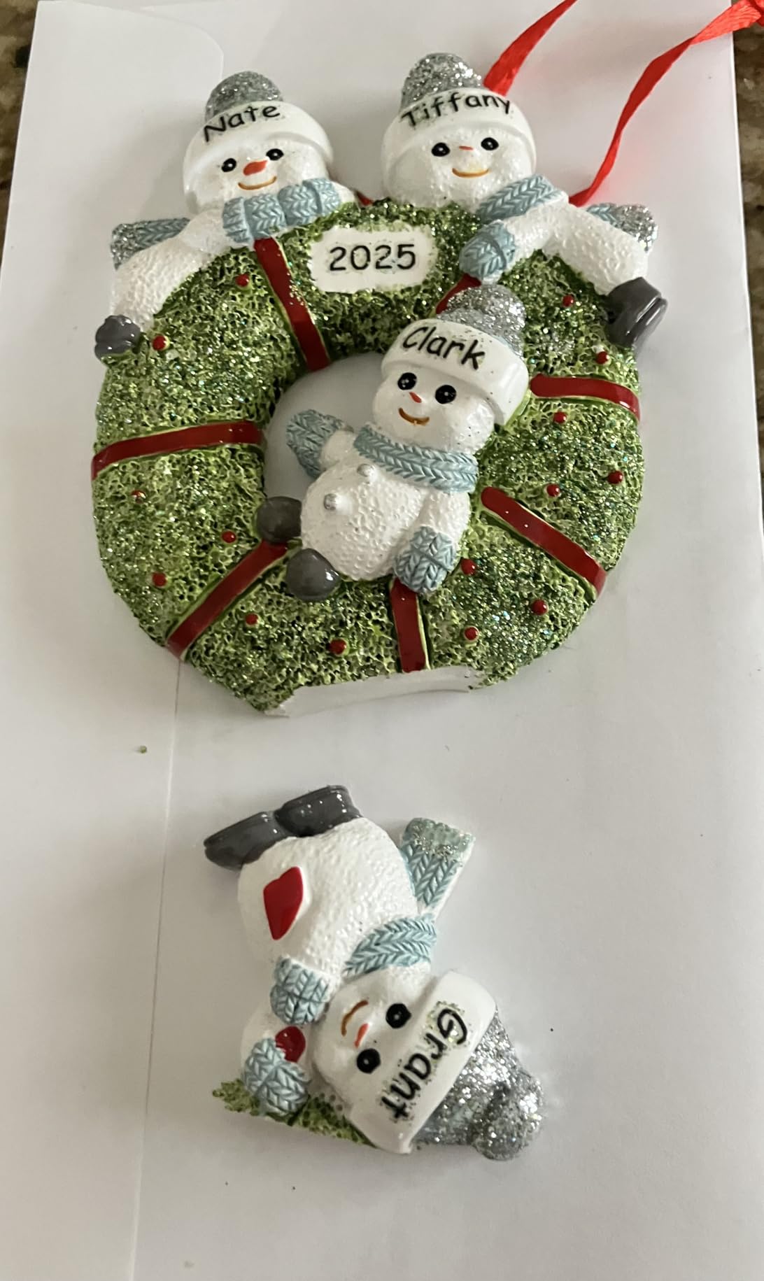 iDIY Personalized Family Christmas Ornaments - Custom Engraved Names & Year - Handcrafted Family Keepsake - Premium Resin Personalized Ornaments - Family of 4 Christmas Ornament 2025 - Customer Photo 1