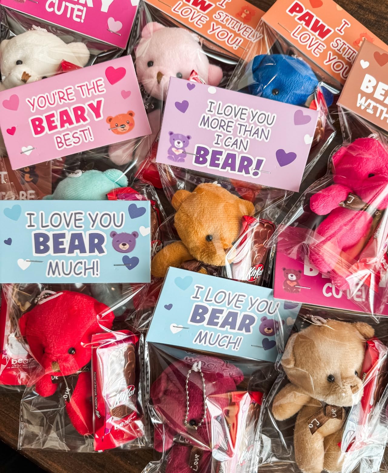 24 Pcs Valentines Gift Cards for Kids with Plush Bears Plush Toys Party Favors Stuffed Animal Plush Toys for Kids Girls Boys Valentines Gifts Classroom School Exchange Prize - Customer Photo 1