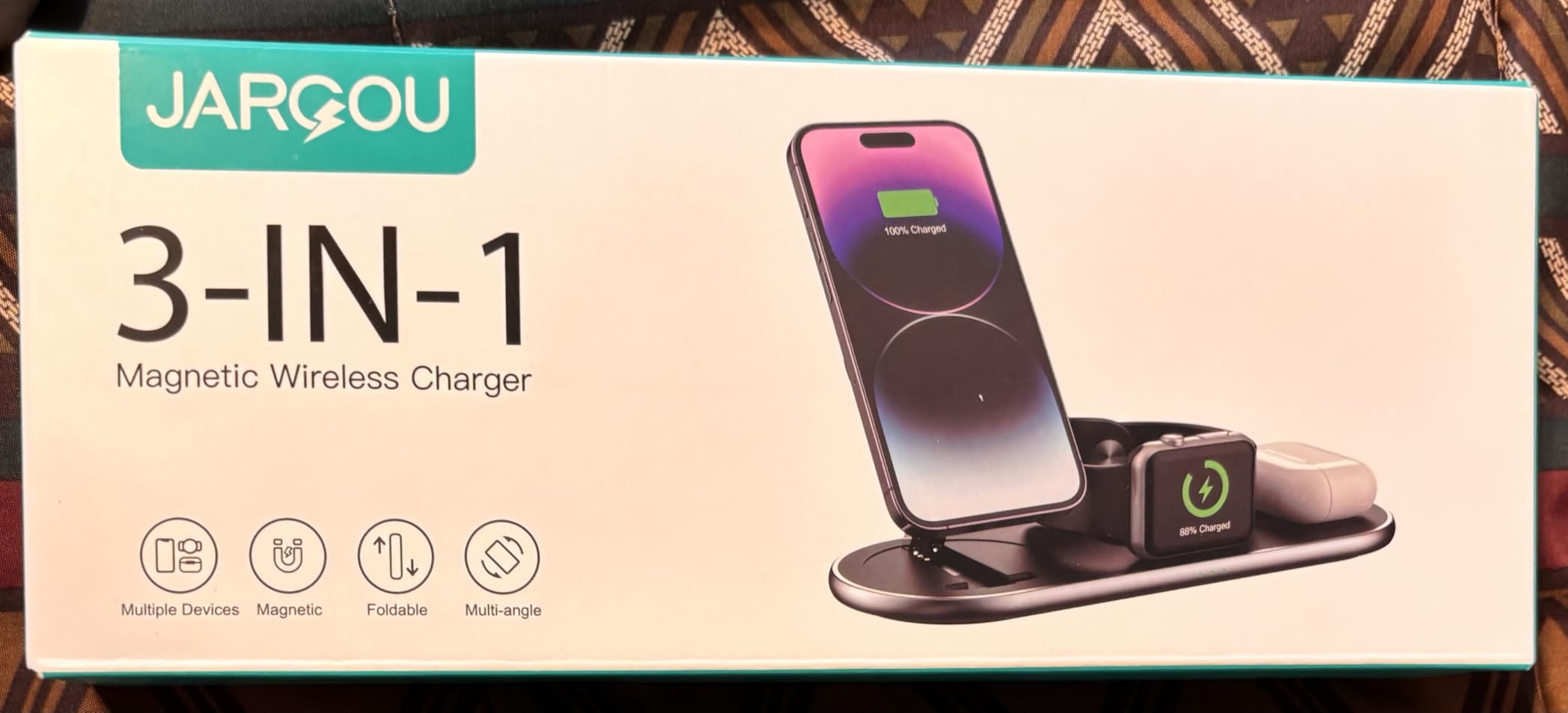 JARGOU Aluminum Alloy Wireless Charger Pad for Travel, 3 in 1 Charging Station for Apple Device, Metal Magnetic Charger Stand for iPhone 15/14/13, for Apple Watch Charger for AirPods Pro/3/2 Customer Review JARGOU Aluminum Alloy Wireless Charger Pad for Travel, 3 in 1 Charging Station for Apple Device, Metal Magnetic Charger Stand for iPhone 15/14/13, for Apple Watch Charger for AirPods Pro/3/2 - Customer Photo 2
