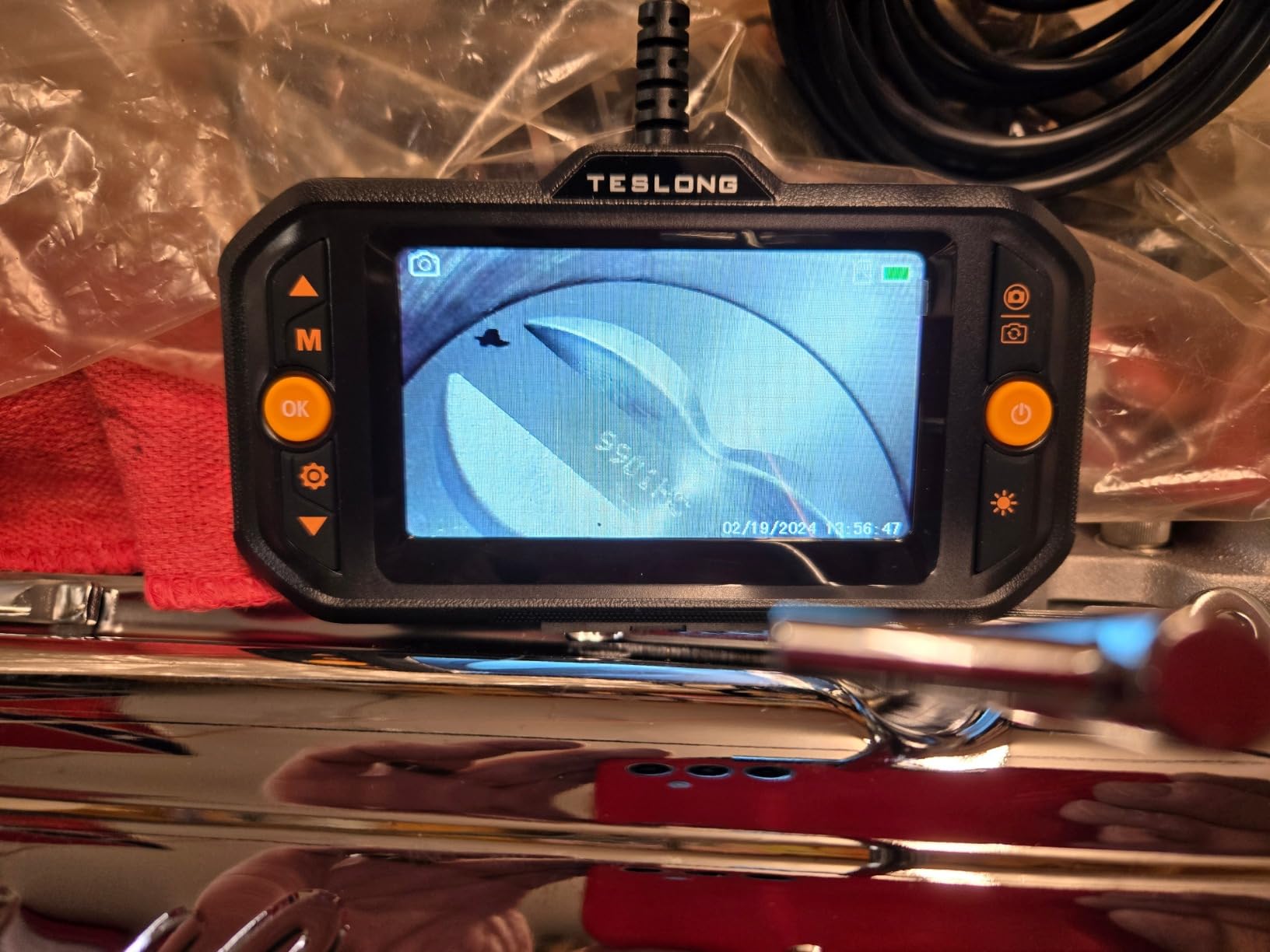 Teslong Endoscope Borescope with Light, Snake Inspection Camera for Automotive Engine, Waterproof Fiber Optic Camera for Mechanics - Ideal for Wall, Vent, Wire Video Scope (16.5FT) - Customer Photo 0