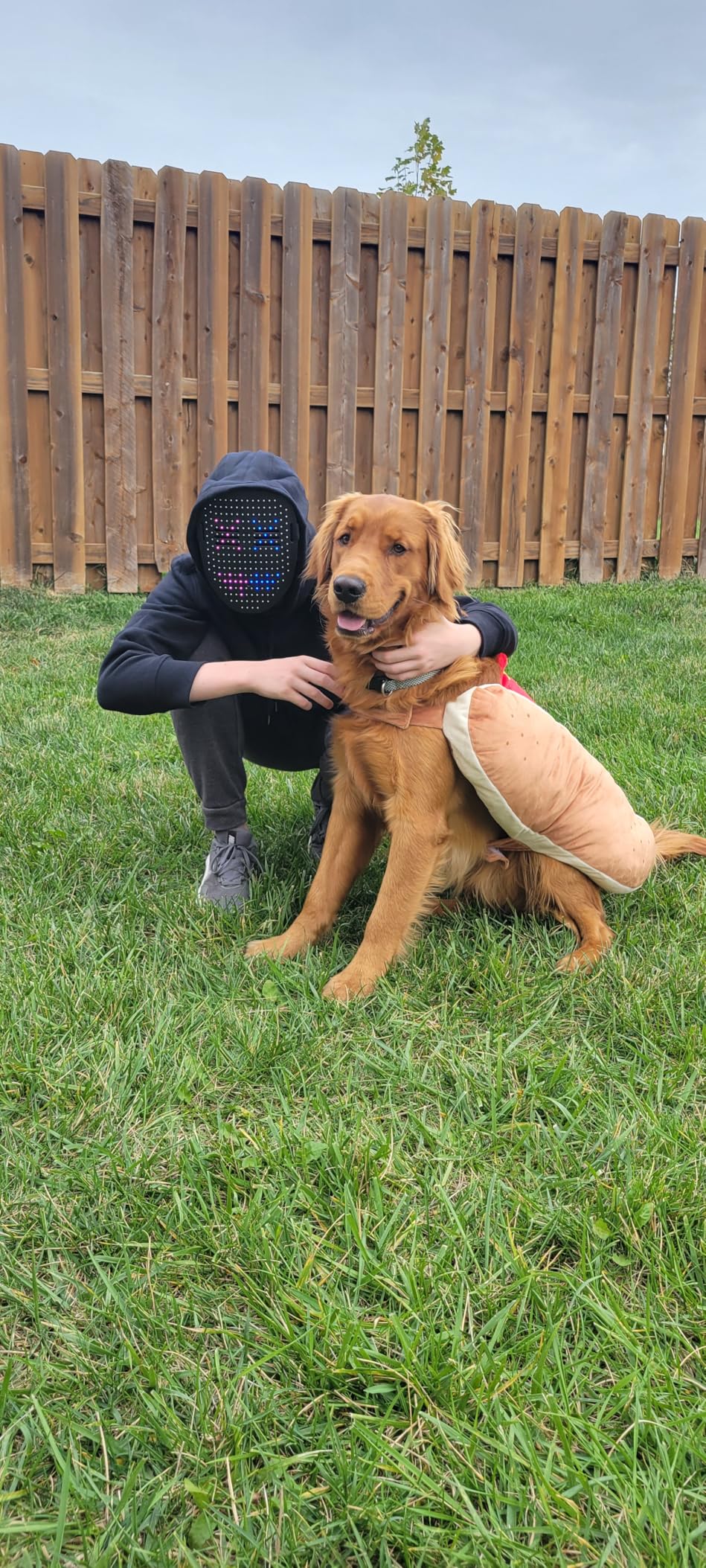 Gootus Led Mask Halloween Costume for Kids Adults, Face Transforming Light up Mask with Gesture Sensing, Cool Toys Great Gift for Birthday Costume Party Christmas - Customer Photo 1