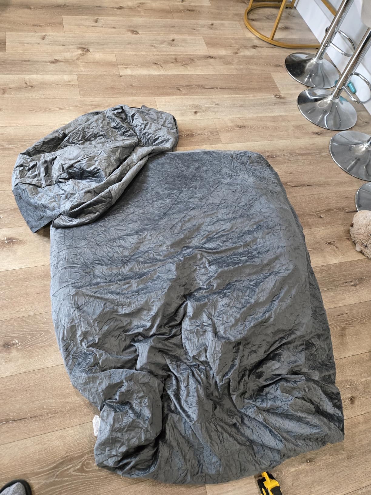 Bean Bag Chairs for Adults - Giant Bean Bag Chair Convertible Bean Bag Bed - Beanbag Chair with Micro Fiber Cover/Furniture Foam Filler - Floor Couch Sofa in Bedroom Dorm Room - Full Charcoal - Customer Photo 1