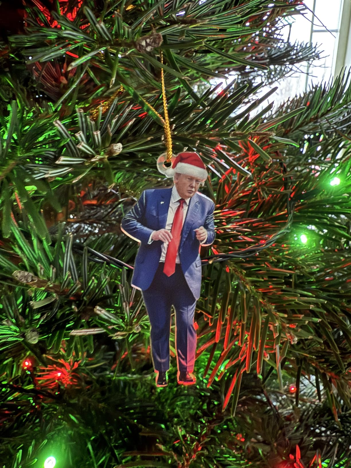 Donald Trump Christmas Ornament 2025 Set of 3 - Trump Ornaments for Christmas Tree, Trump Dancing Ornament, Trump Xmas Gifts for Supporter Trump Pendant Christma Decorations (Blue) - Customer Photo 1