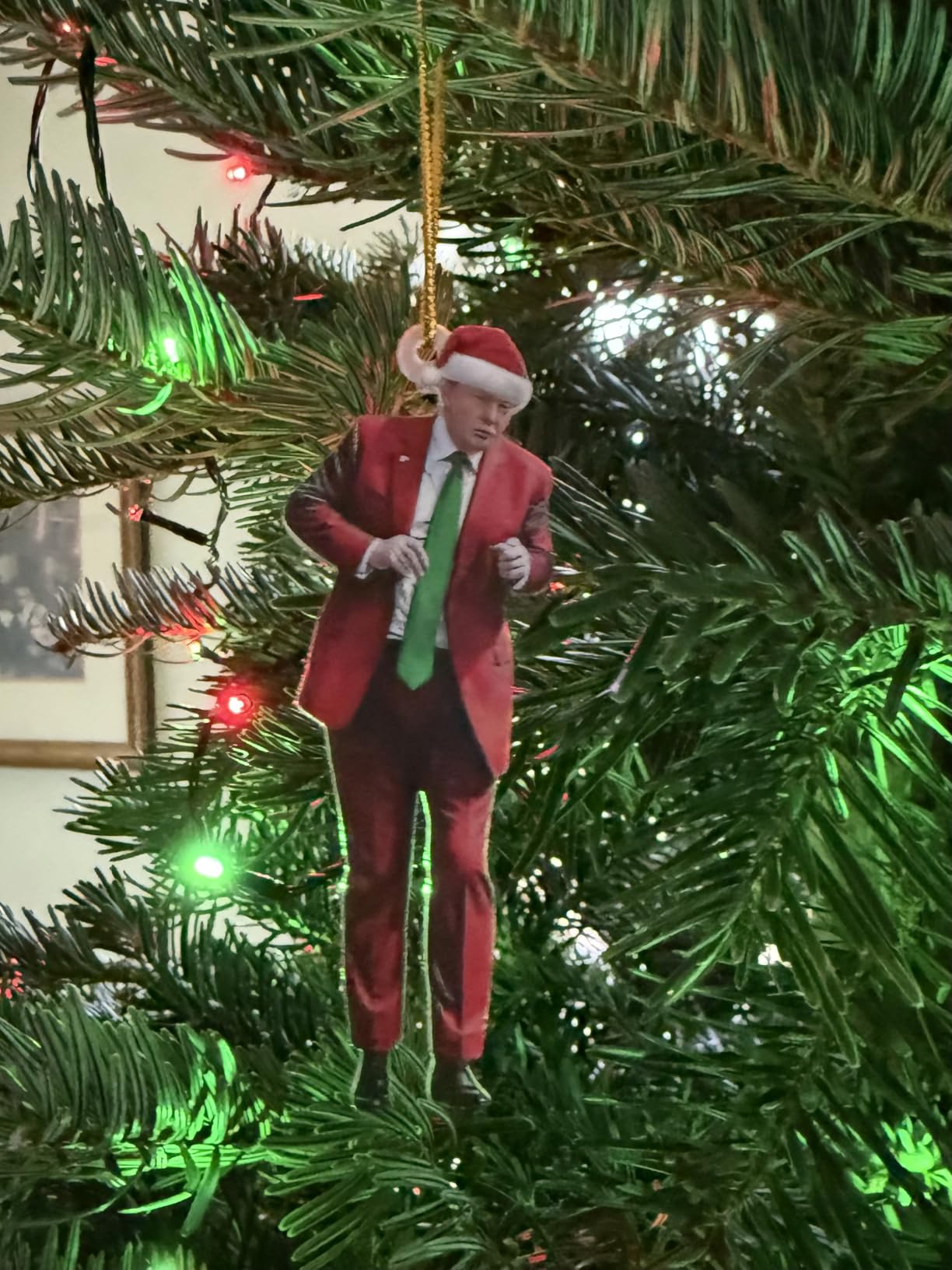 Donald Trump Christmas Ornament 2025 Set of 3 - Trump Ornaments for Christmas Tree, Trump Dancing Ornament, Trump Xmas Gifts for Supporter Trump Pendant Christma Decorations (Blue) - Customer Photo 2