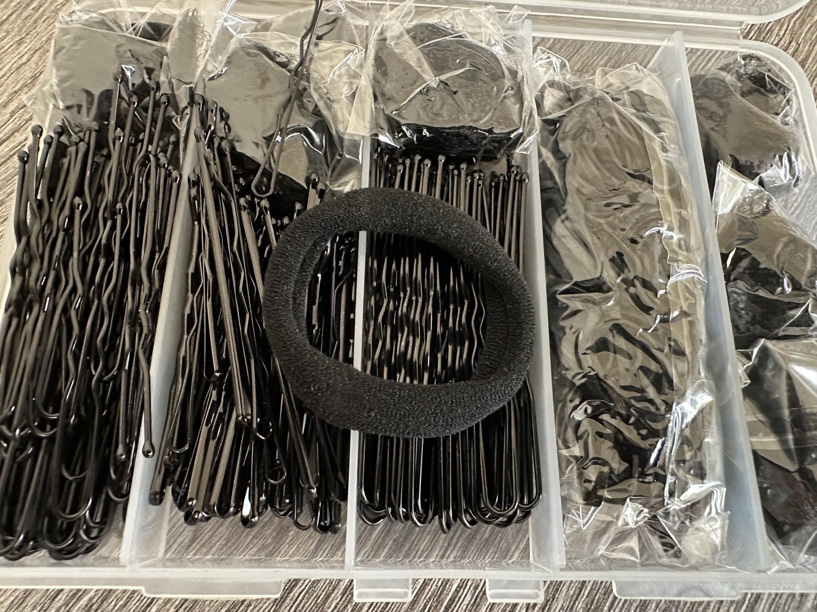 Dance Hair Accessories Kit, Dance Stuff with 100 U-shaped Pins, 50 Bobby Pins, 100 Elastic Rubber Bands, 8 Invisible Hair Nets,2 Hair Ties for Ballet Bun,Dance Competitions,Brown - Customer Photo 2