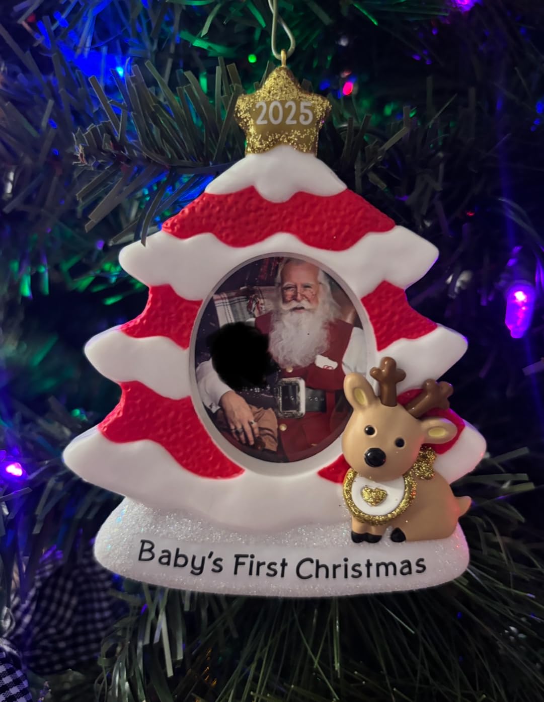Hallmark Keepsake Christmas Ornament 2025, Baby's First Christmas Red and White Tree 2025 Photo Frame Customer Review Hallmark Keepsake Christmas Ornament 2025, Baby's First Christmas Red and White Tree 2025 Photo Frame - Customer Photo 4