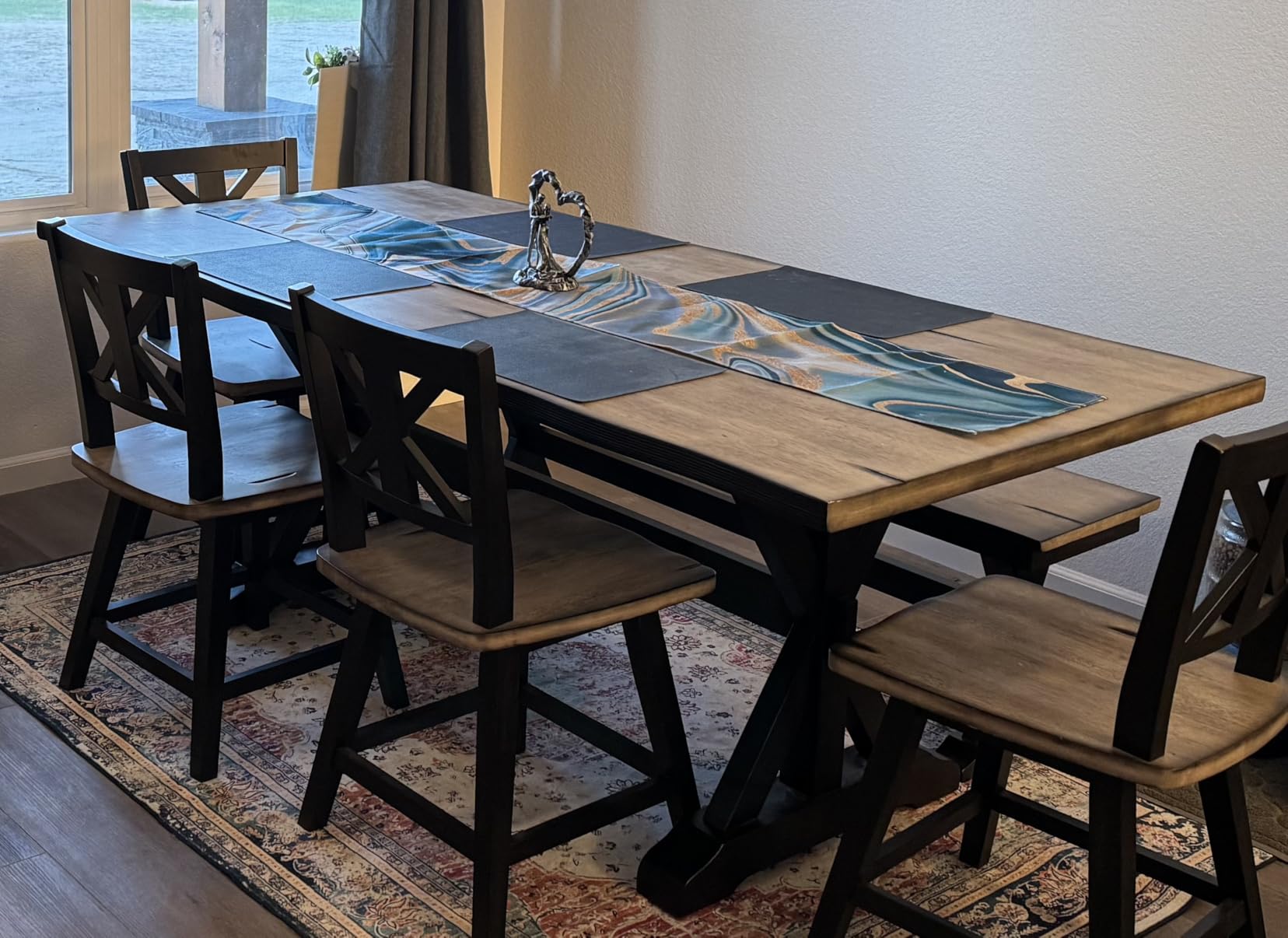 6th Anniversary Iron Sculpture Gift – Romantic Couple Statue for Her, Handcrafted Black Metal Decor – Wedding, Valentine's, Birthday Keepsake - Customer Photo 2