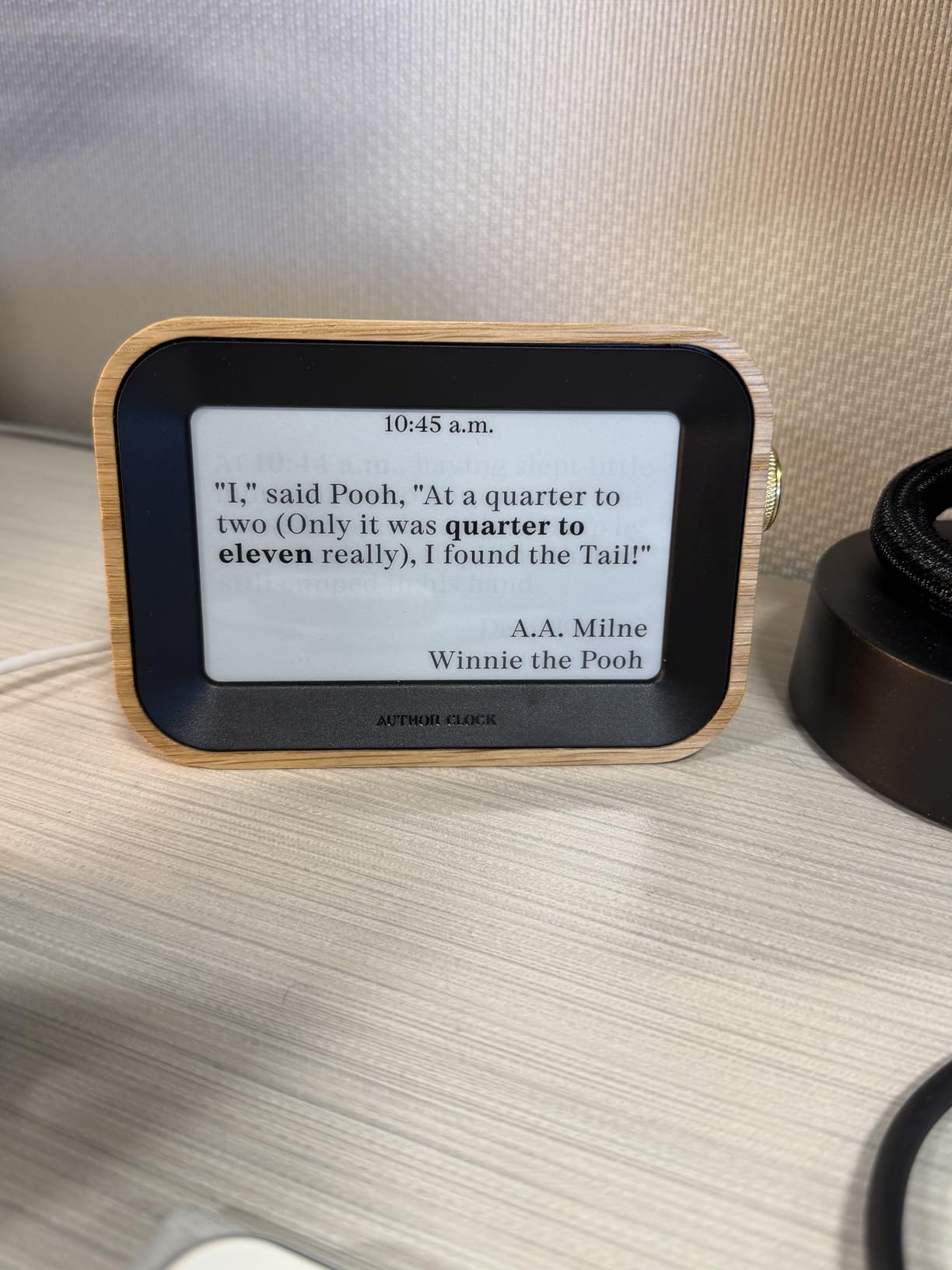 Author Clock – Literary Clock That Tells Time Using Book Quotes | Unique Gift for Book Lovers | New Quote Every Minute | Small | Vol 1 - Customer Photo 1